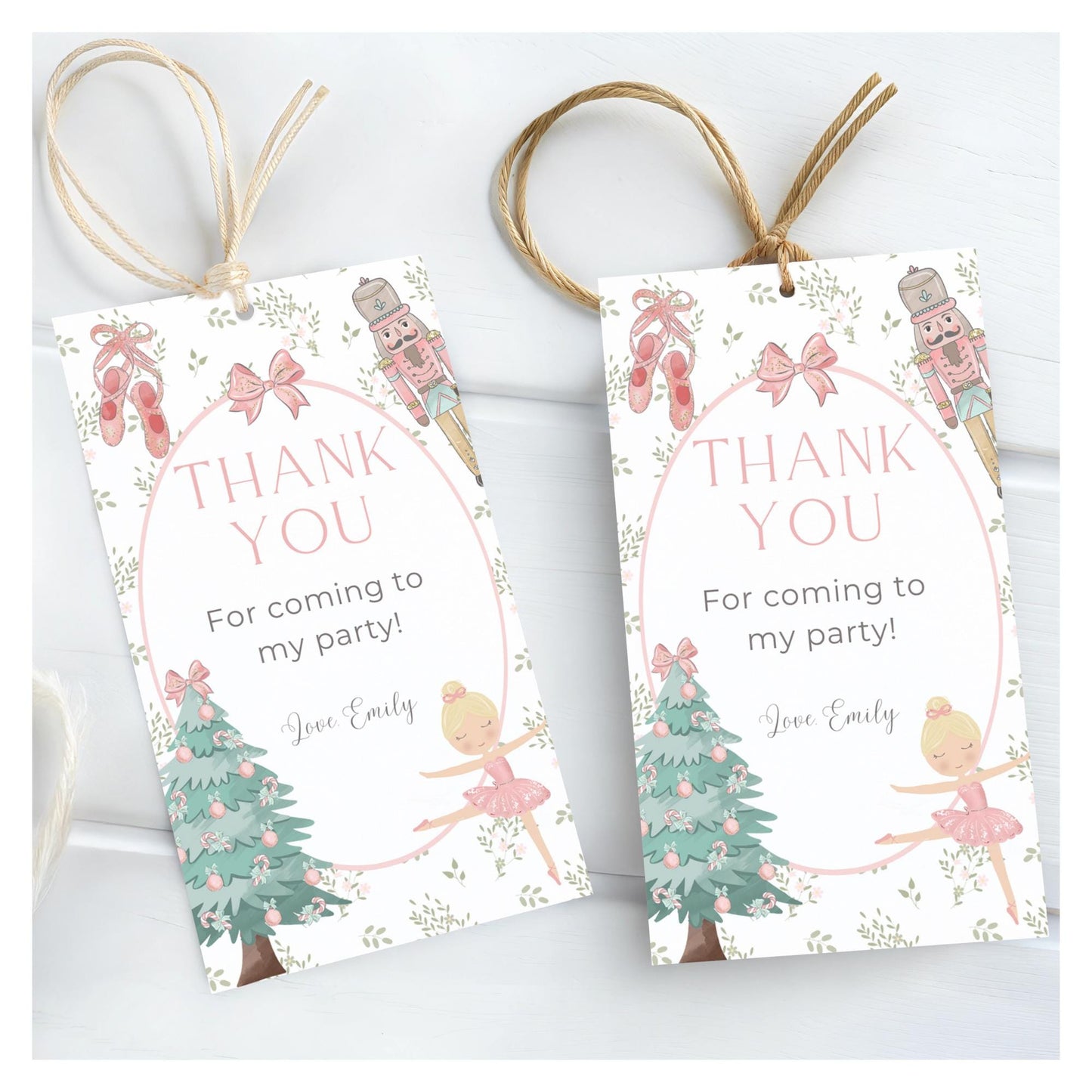 Nutcracker Ballet Birthday Favor Thank You Tag Template Download Sugarplum Fairy First Birthday Party Printable Favor Gift Tag 1st Birthday