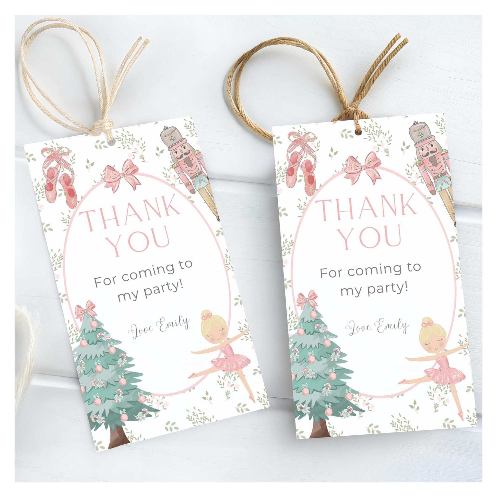 Nutcracker Ballet Birthday Favor Thank You Tag Template Download Sugarplum Fairy First Birthday Party Printable Favor Gift Tag 1st Birthday