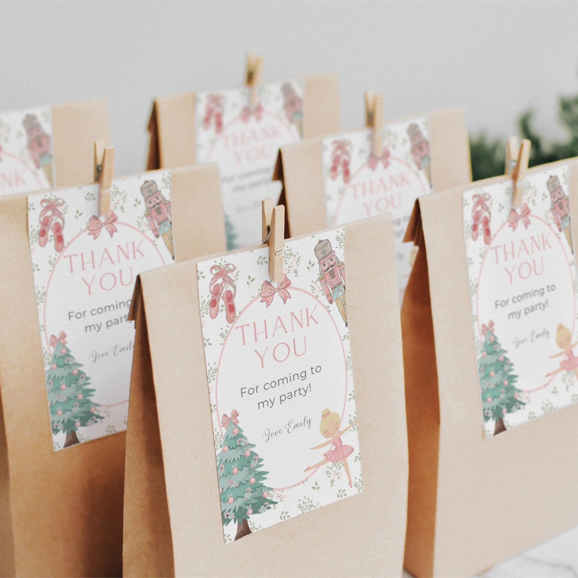 Nutcracker Ballet Birthday Favor Thank You Tag Template Download Sugarplum Fairy First Birthday Party Printable Favor Gift Tag 1st Birthday