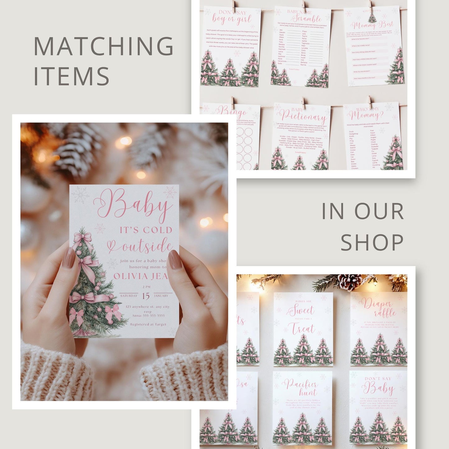 Baby its Cold Outside Baby Shower Banner Snowflake Winter Baby Shower Backdrop Bow Baby shower Sign Coquette decor Gender reveal