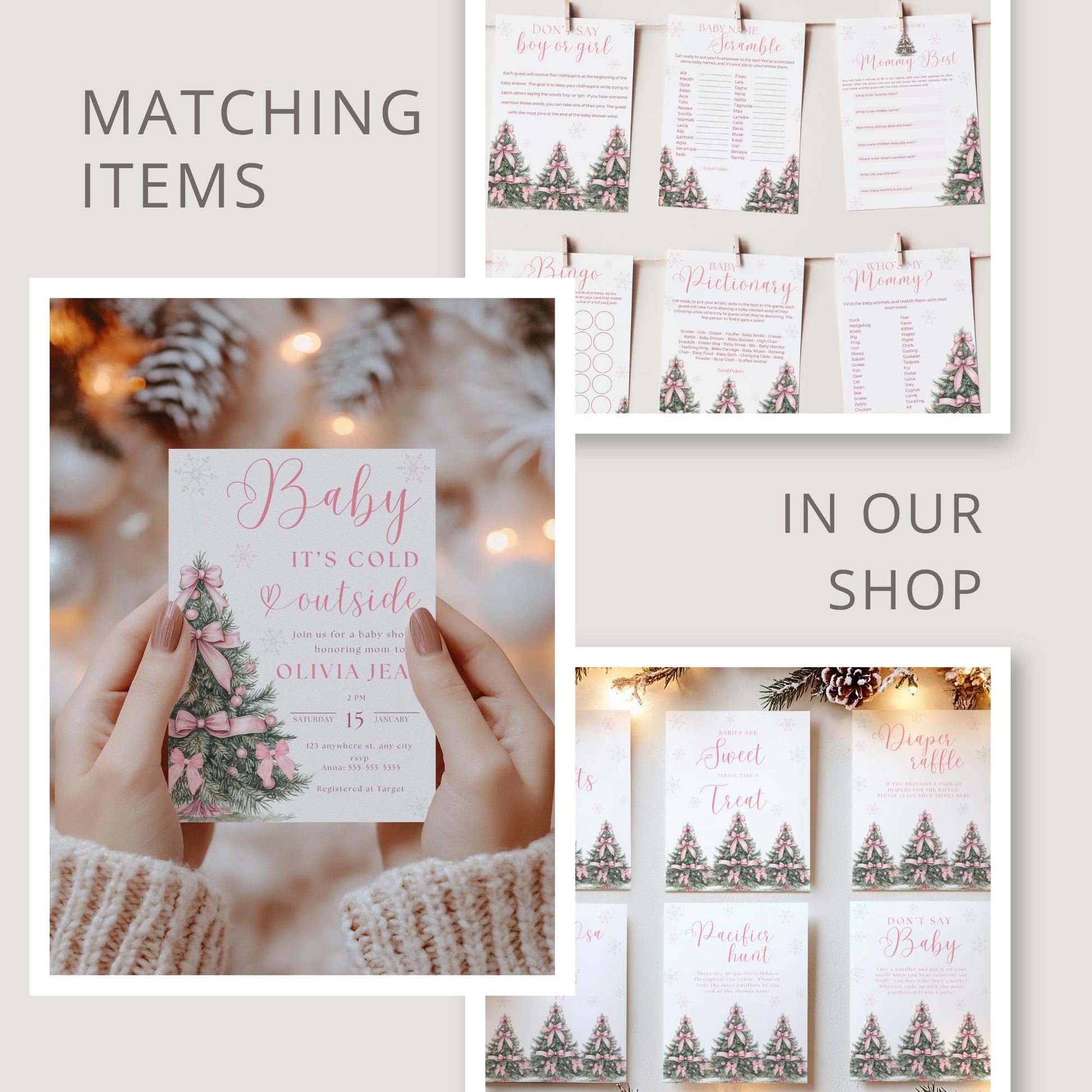 Baby its Cold Outside Baby Shower Banner Snowflake Winter Baby Shower Backdrop Bow Baby shower Sign Coquette decor Gender reveal