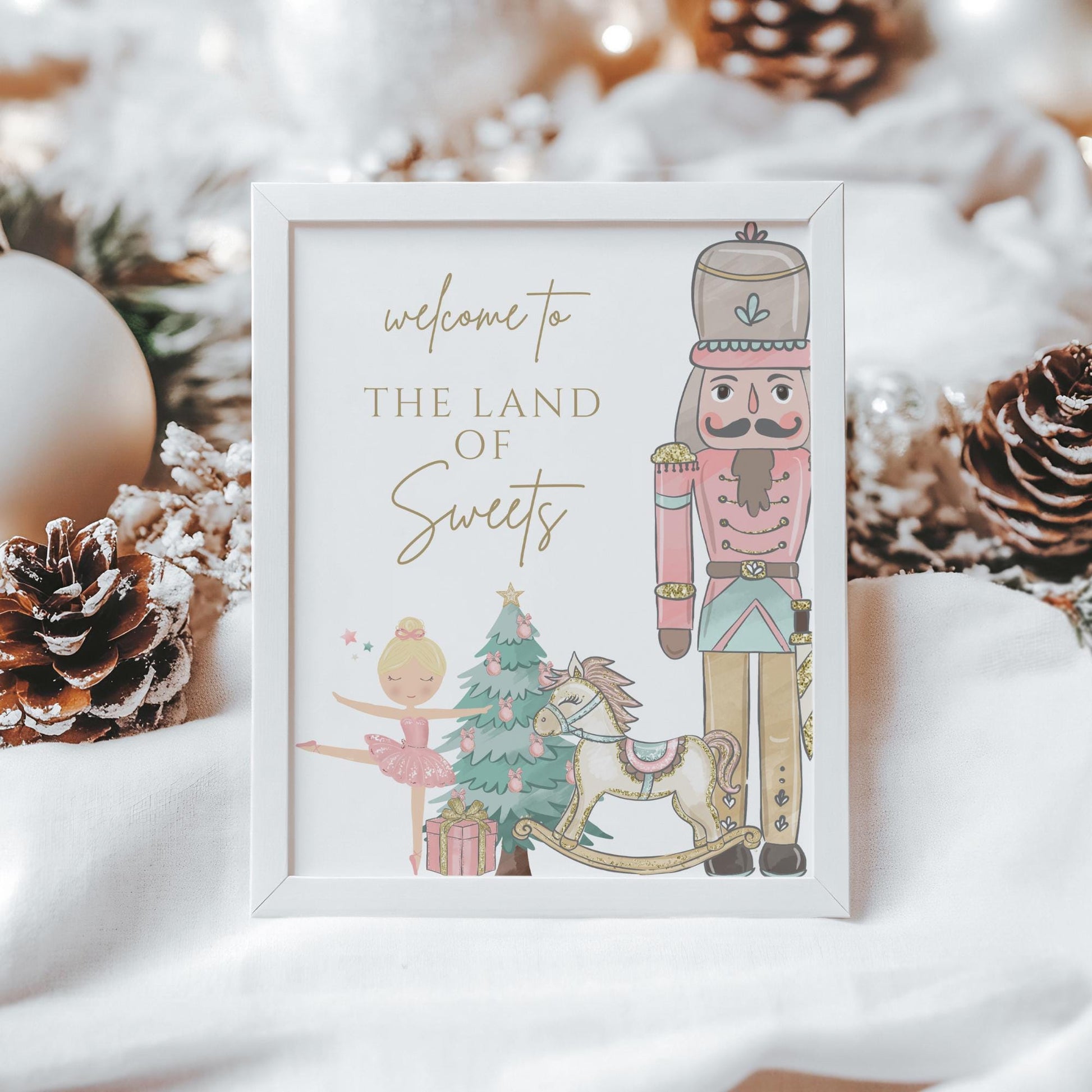 Nutcracker Birthday party decorations Nutcracker birthday party signs welcome party favor signs Ballerina Sugar plum fairy Instant download