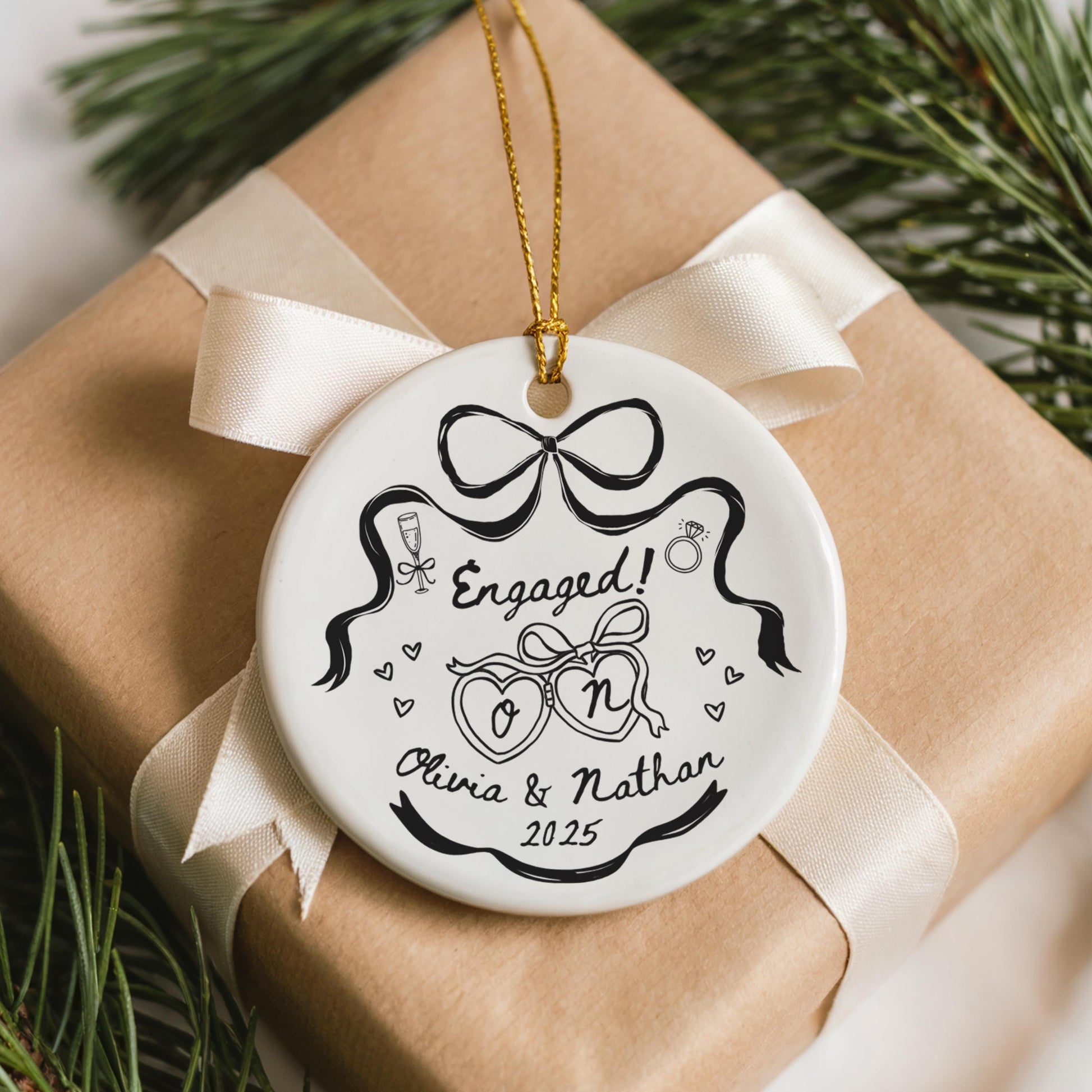 Engaged Ornament Engagement Gift Engagement Ornament Couples Ornament Engagement Announcement Wedding Gift Christmas Engagement Baubles