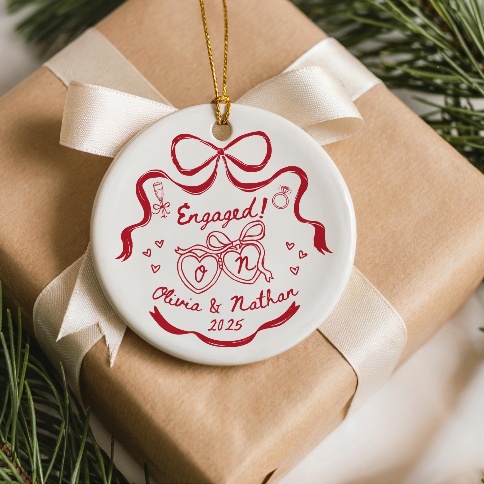 Engaged Ornament Engagement Gift Engagement Ornament Couples Ornament Engagement Announcement Wedding Gift Christmas Engagement Baubles