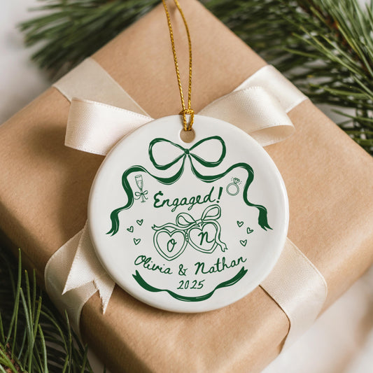 Engaged Ornament Engagement Gift Engagement Ornament Couples Ornament Engagement Announcement Wedding Gift Christmas Engagement Baubles