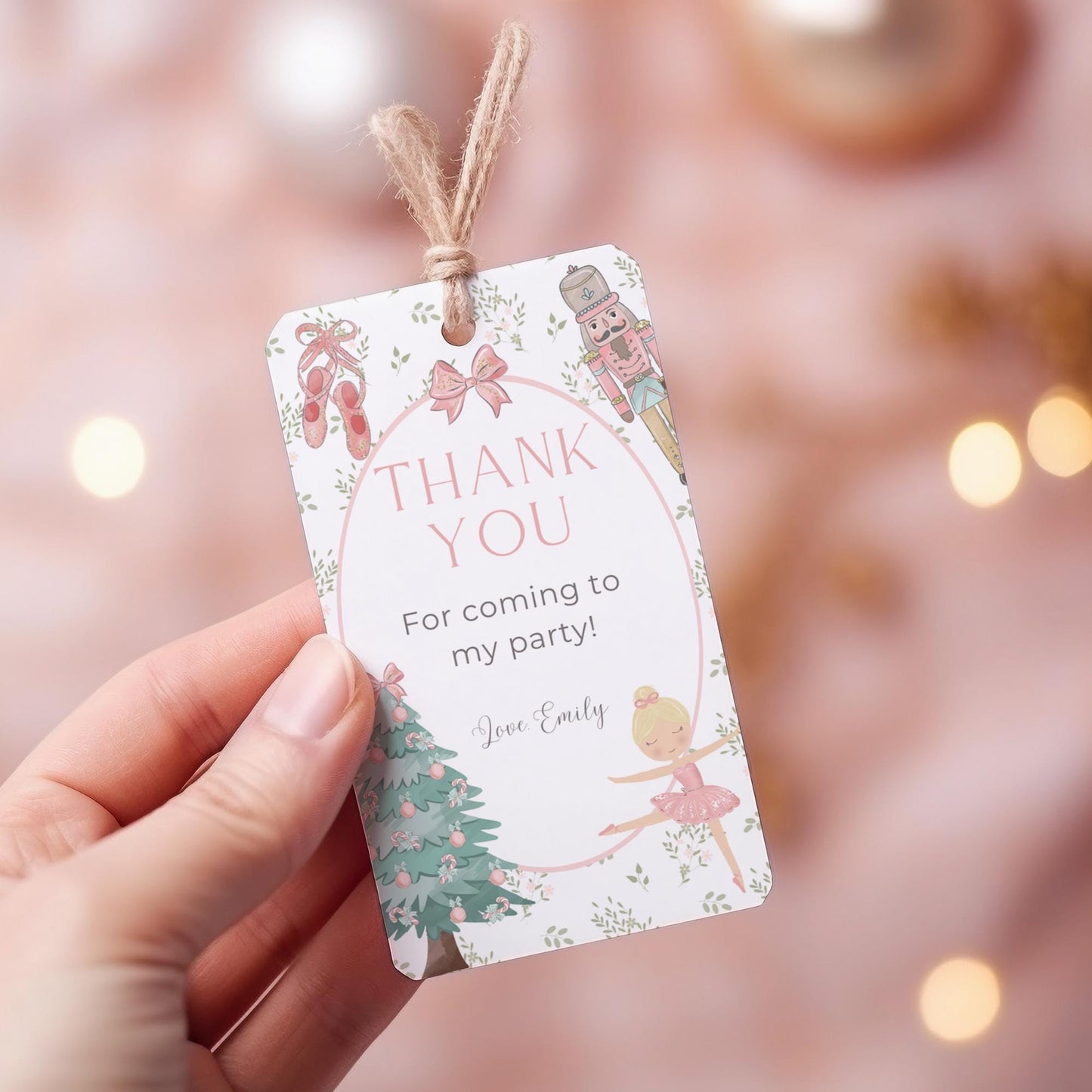 Nutcracker Ballet Birthday Favor Thank You Tag Template Download Sugarplum Fairy First Birthday Party Printable Favor Gift Tag 1st Birthday