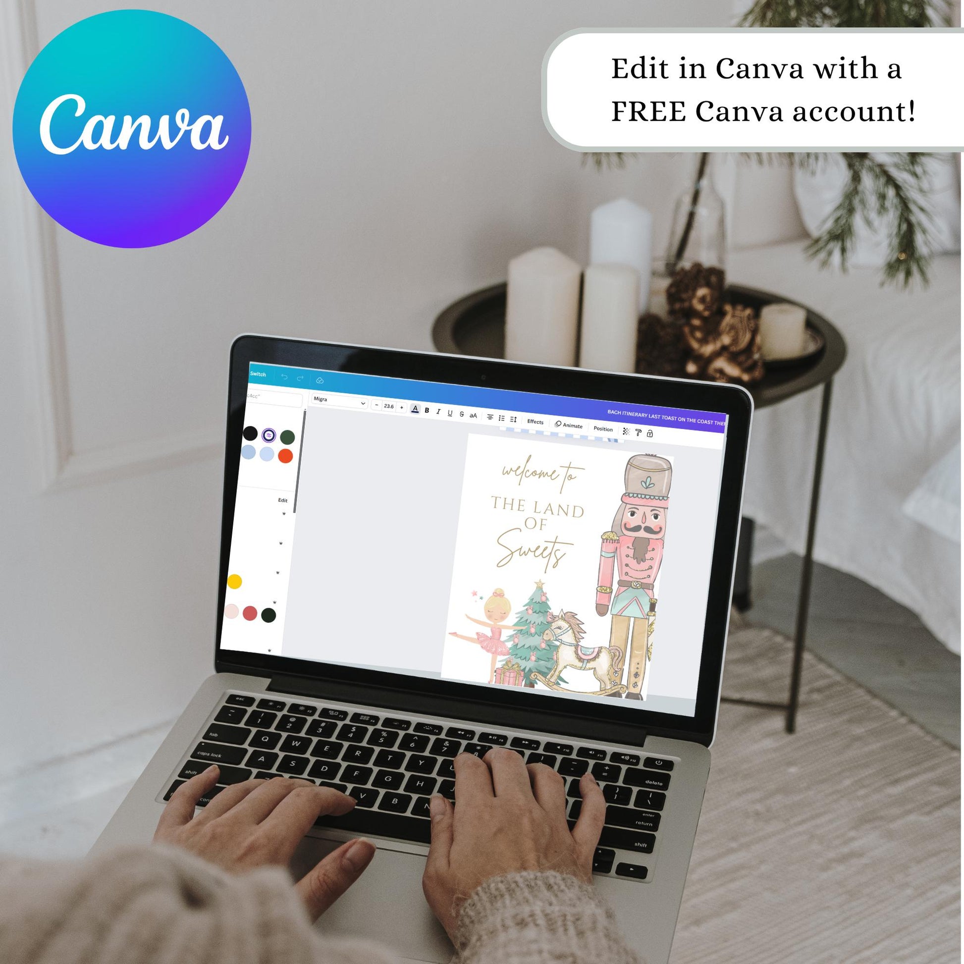 Nutcracker Birthday party decorations Nutcracker birthday party signs welcome party favor signs Ballerina Sugar plum fairy Instant download