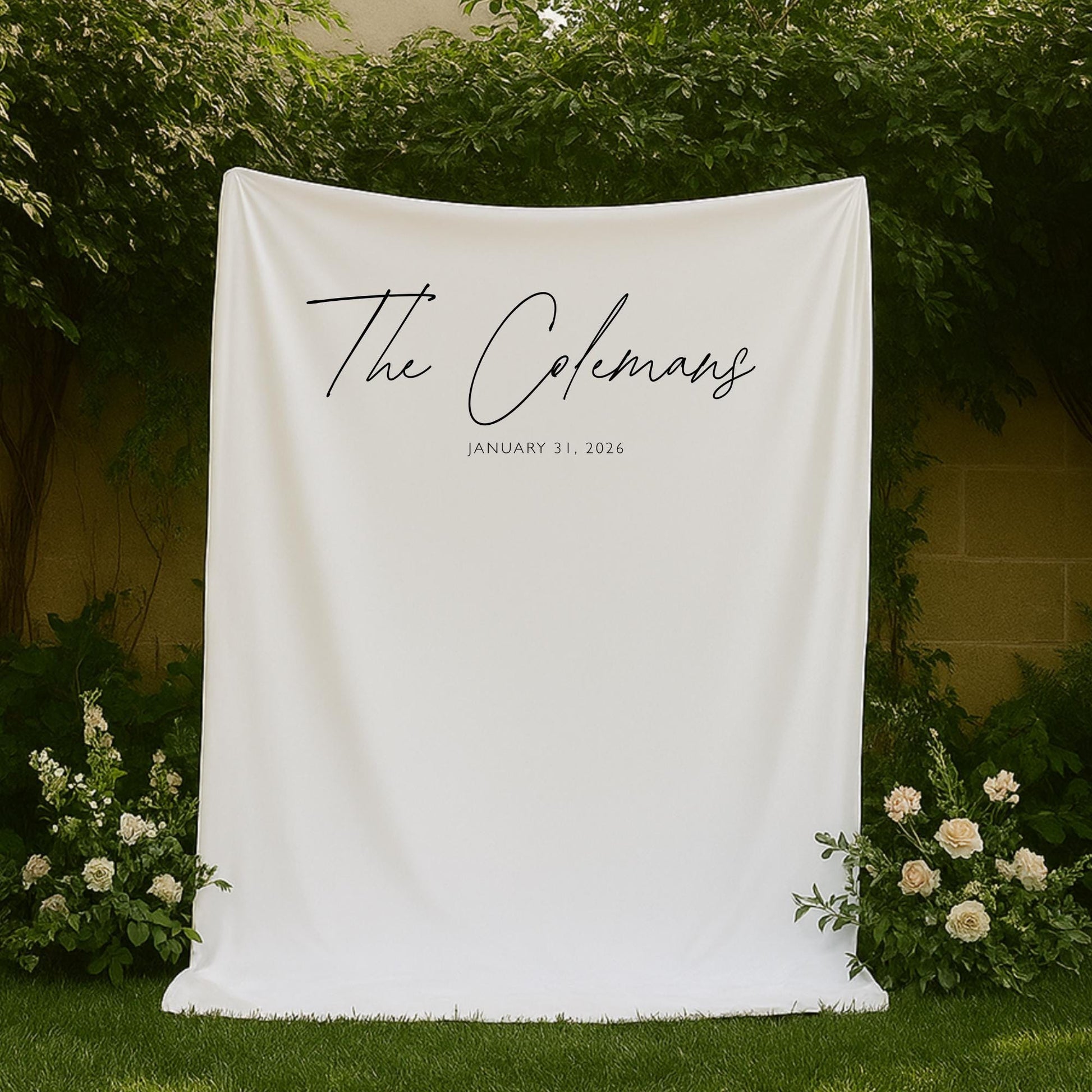 Fabric Wedding Sign Personalised Wedding Welcome Sign Fabric Sign Custom Linen Wedding Aisle Decor Boho Wedding Arch Decor