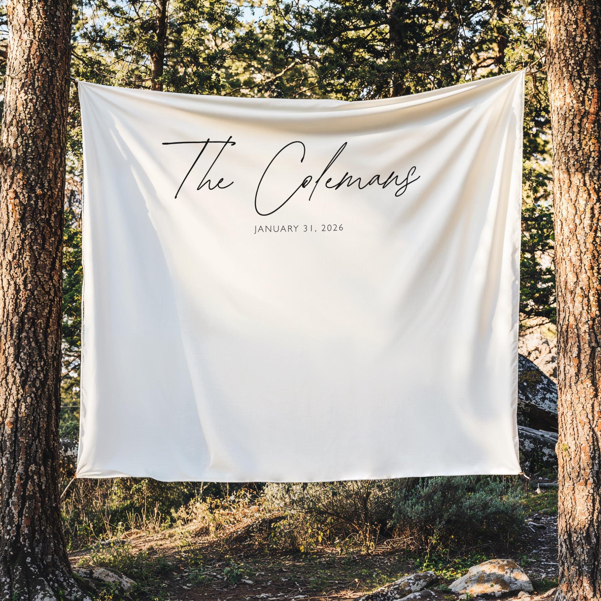 Fabric Wedding Sign Personalised Wedding Welcome Sign Fabric Sign Custom Linen Wedding Aisle Decor Boho Wedding Arch Decor