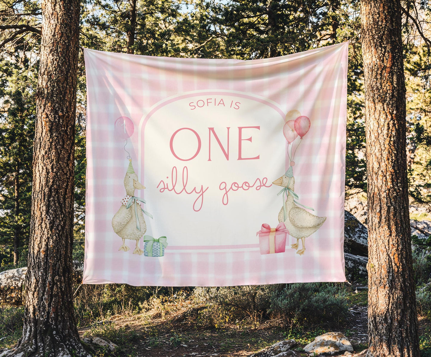 One Silly Goose Birthday Personalized Banner 1st Birthday Silly Goose Party Decor Photo Backdrop Goose Custom Banner First Birthday Ideas