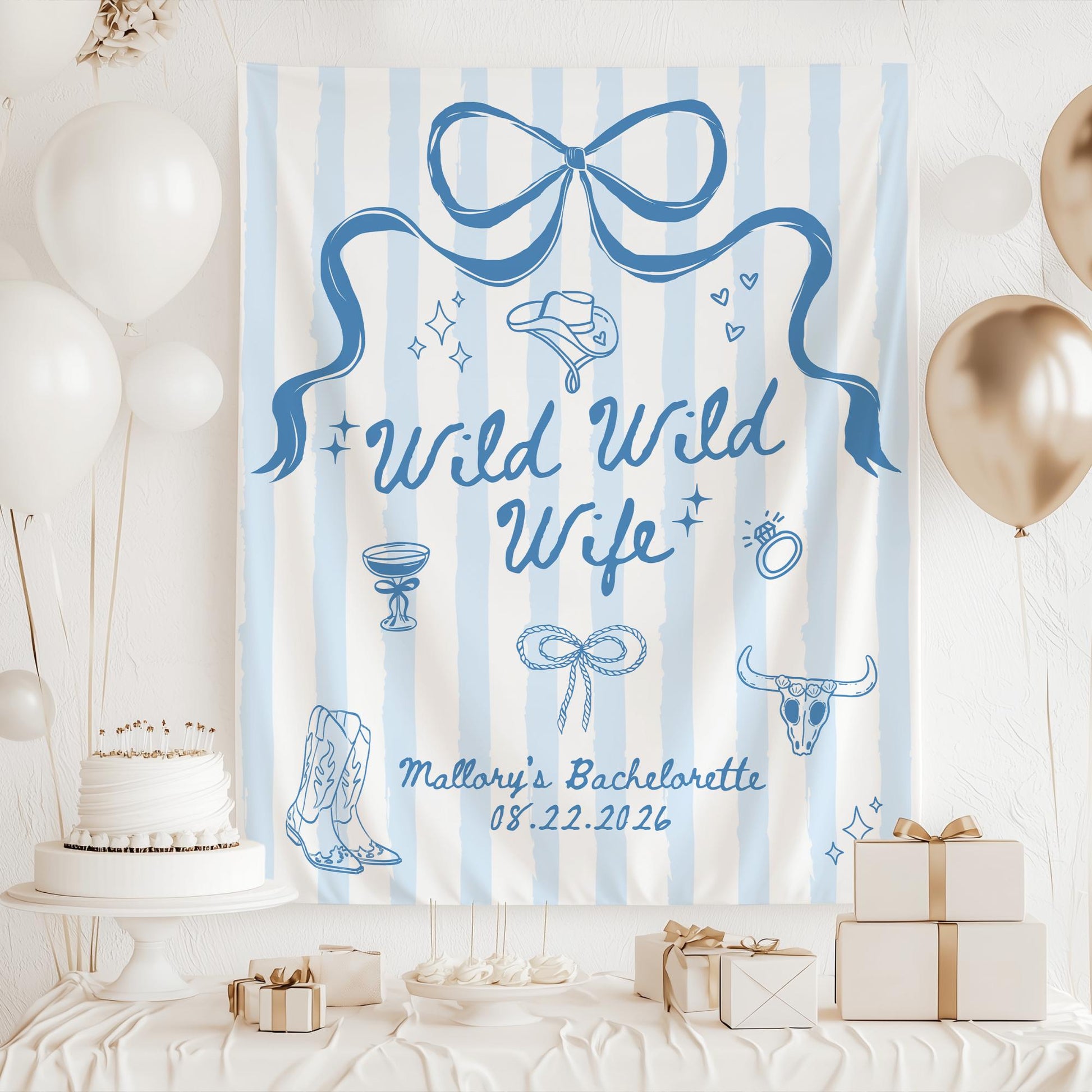 Wild Wild Wife Bachelorette Banner Cowgirl Bachelorette Decor Nashville Bachelorette Welcome Sign Western Bachelorette Backdrop