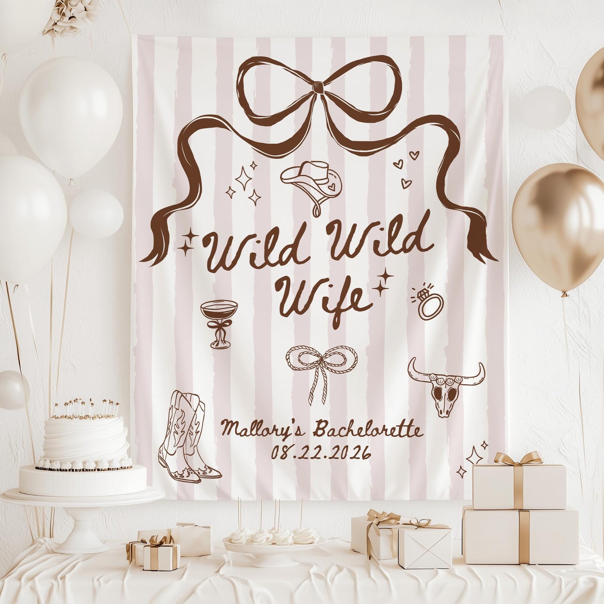 Wild Wild Wife Bachelorette Banner Cowgirl Bachelorette Decor Nashville Bachelorette Welcome Sign Western Bachelorette Backdrop