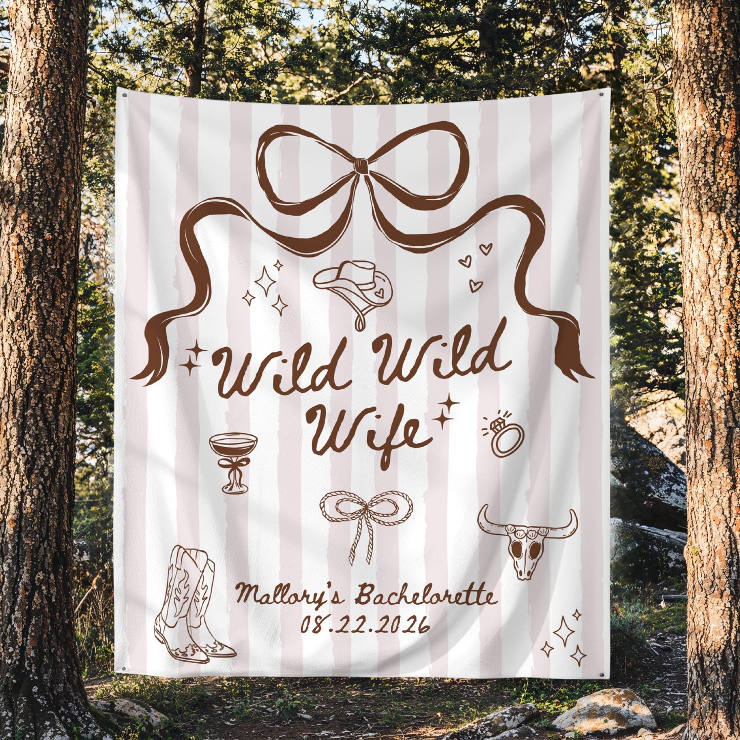 Wild Wild Wife Bachelorette Banner Cowgirl Bachelorette Decor Nashville Bachelorette Welcome Sign Western Bachelorette Backdrop