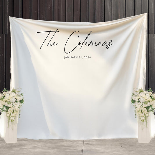 Fabric Wedding Sign Personalised Wedding Welcome Sign Fabric Sign Custom Linen Wedding Aisle Decor Boho Wedding Arch Decor