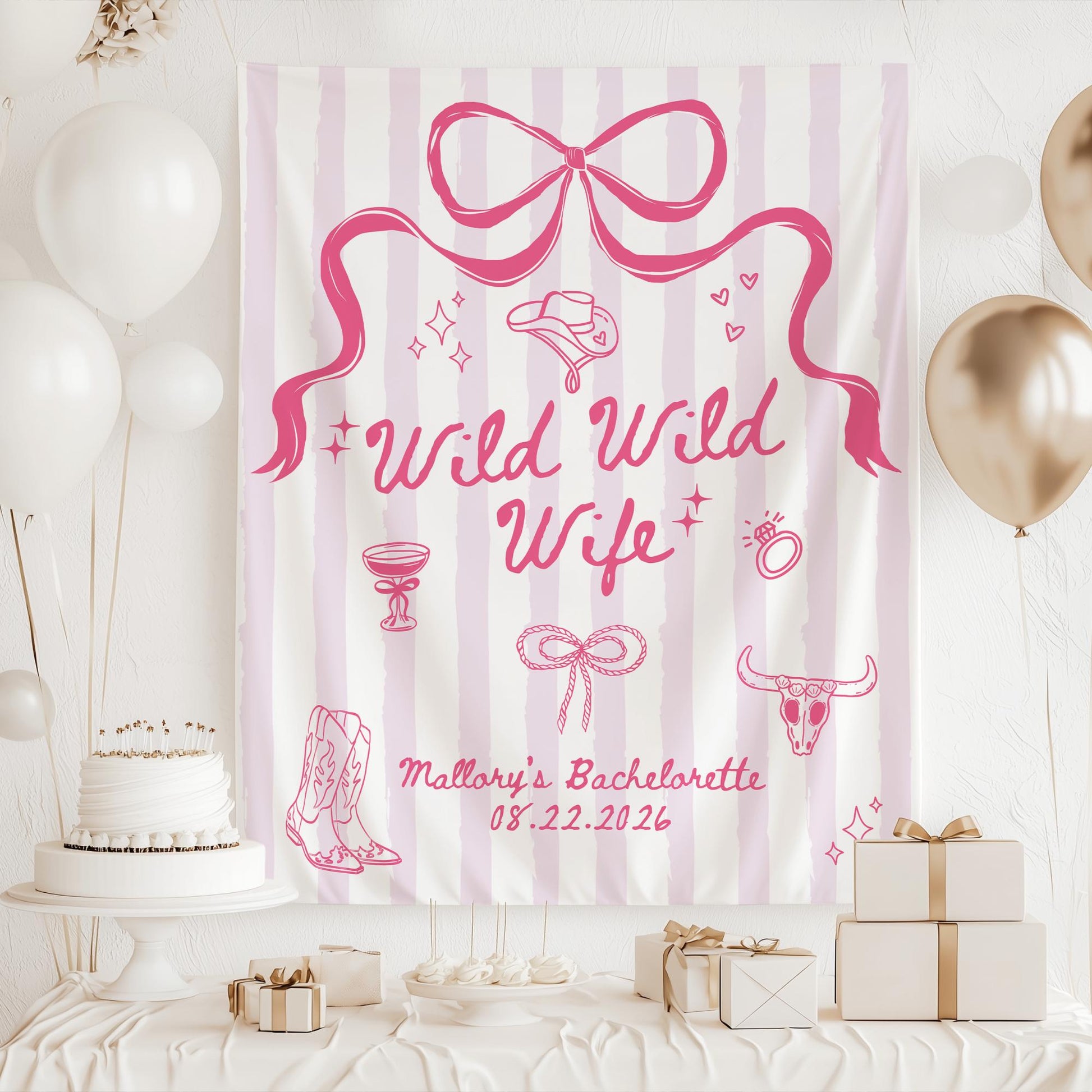 Wild Wild Wife Bachelorette Banner Cowgirl Bachelorette Decor Nashville Bachelorette Welcome Sign Western Bachelorette Backdrop