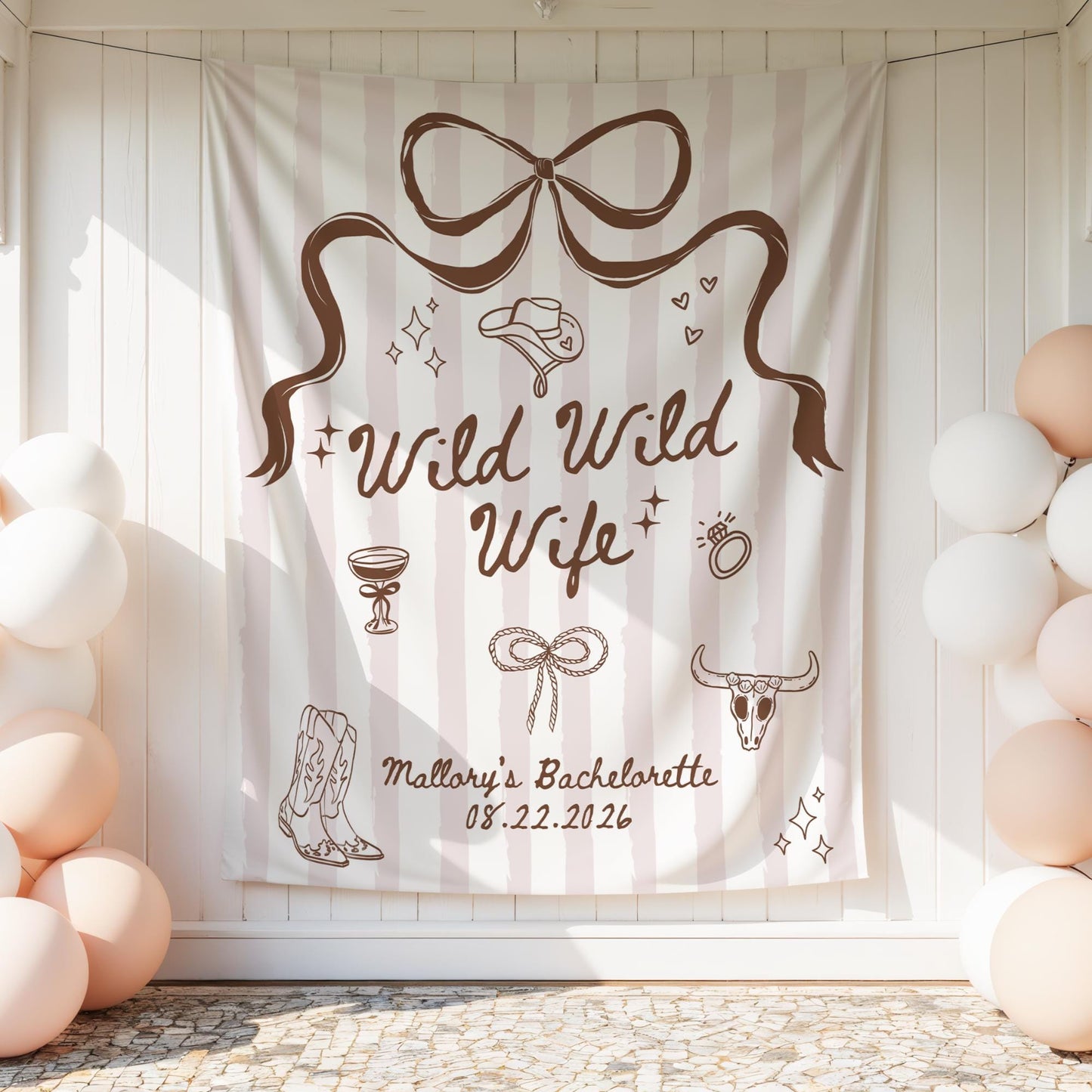 Wild Wild Wife Bachelorette Banner Cowgirl Bachelorette Decor Nashville Bachelorette Welcome Sign Western Bachelorette Backdrop