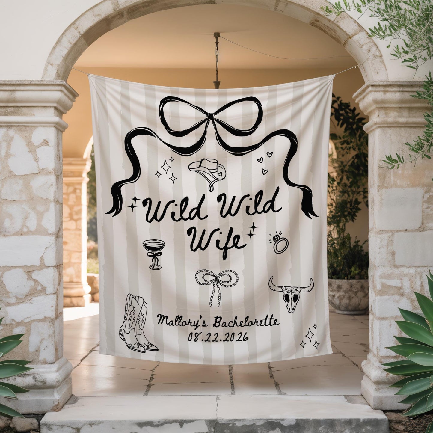 Wild Wild Wife Bachelorette Banner Cowgirl Bachelorette Decor Nashville Bachelorette Welcome Sign Western Bachelorette Backdrop