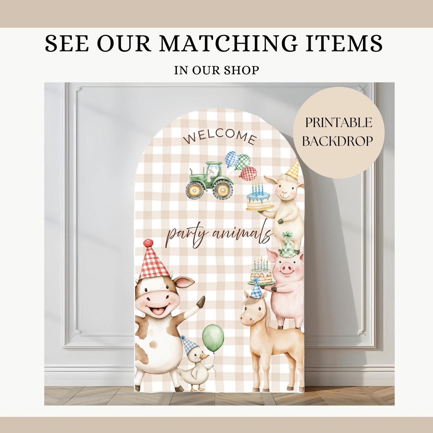 Farm Birthday Invite Barnyard First Birthday Party Decor Party Animals 1st Birthday Bundle Farm Animal Theme Party Country Birthday Decor