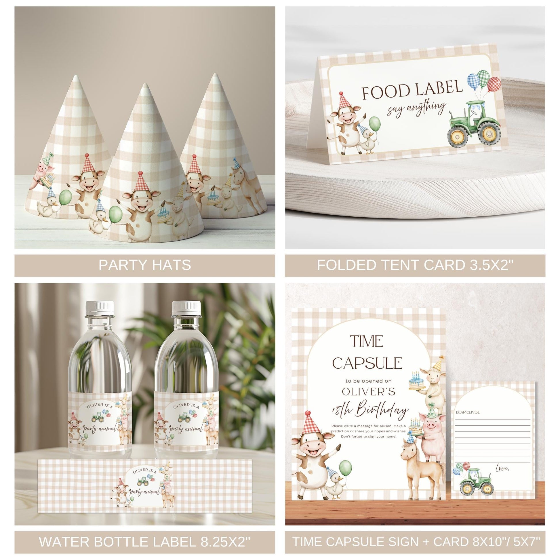 Farm Birthday Invite Barnyard First Birthday Party Decor Party Animals 1st Birthday Bundle Farm Animal Theme Party Country Birthday Decor