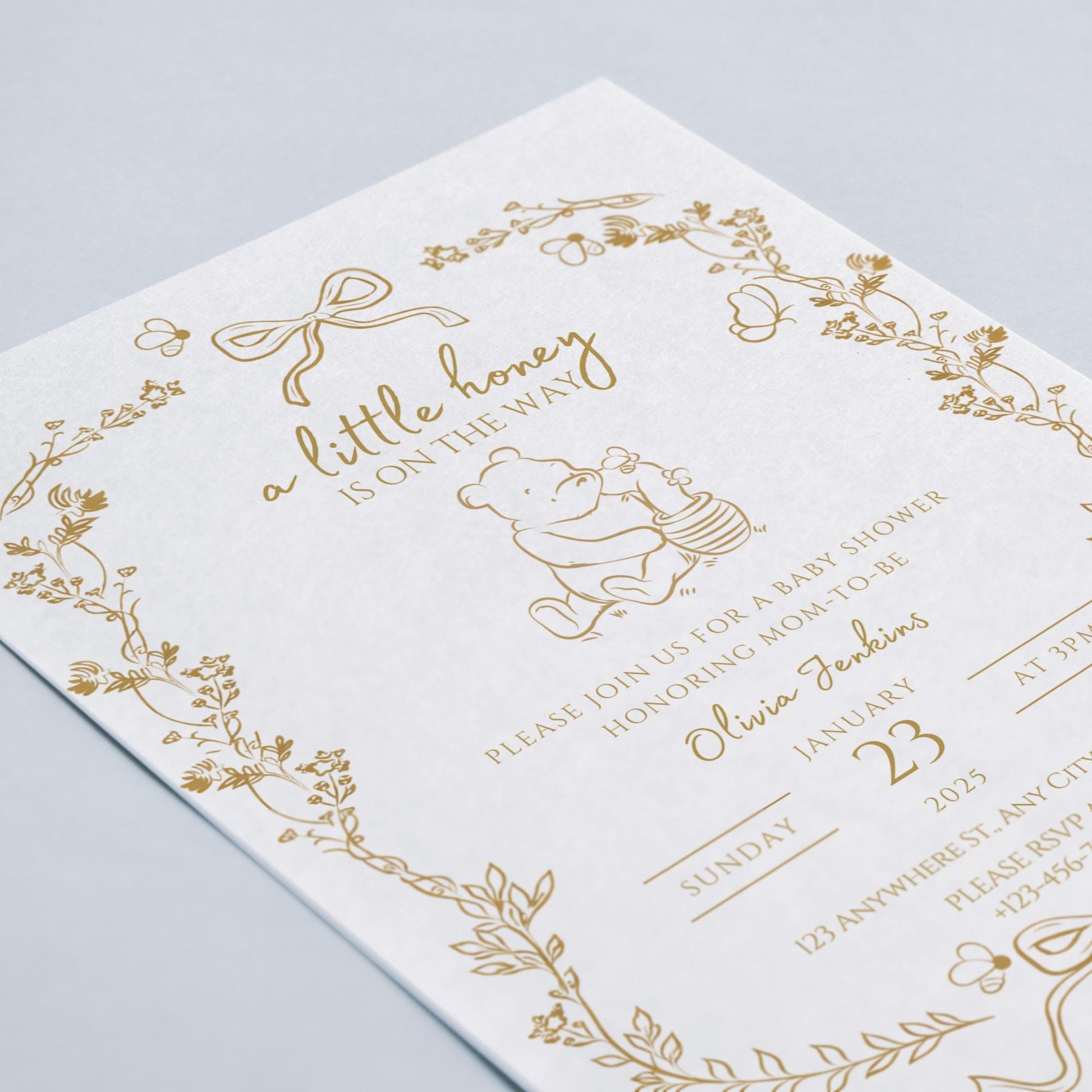 A Little Honey Is On The Way Baby Shower Invitation Template Bee Baby Shower Invite Gender Neutral Baby Shower Honey Baby Shower Invite