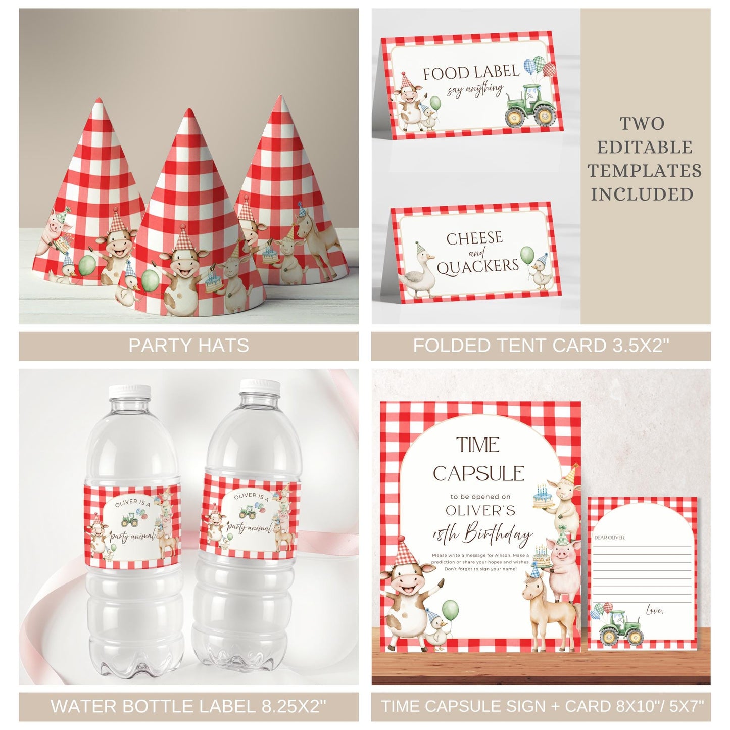 Farm Birthday Invite Barnyard First Birthday Party Decor Party Animals 1st Birthday Bundle Farm Animal Theme Party Country Birthday Decor