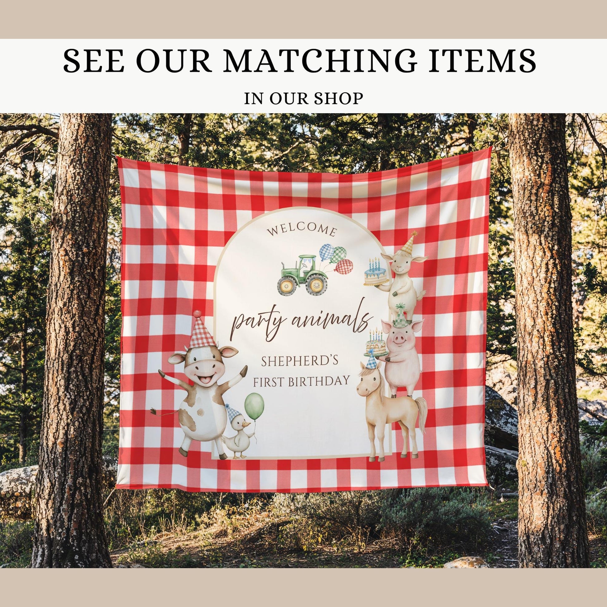 Farm Birthday Invite Barnyard First Birthday Party Decor Party Animals 1st Birthday Bundle Farm Animal Theme Party Country Birthday Decor