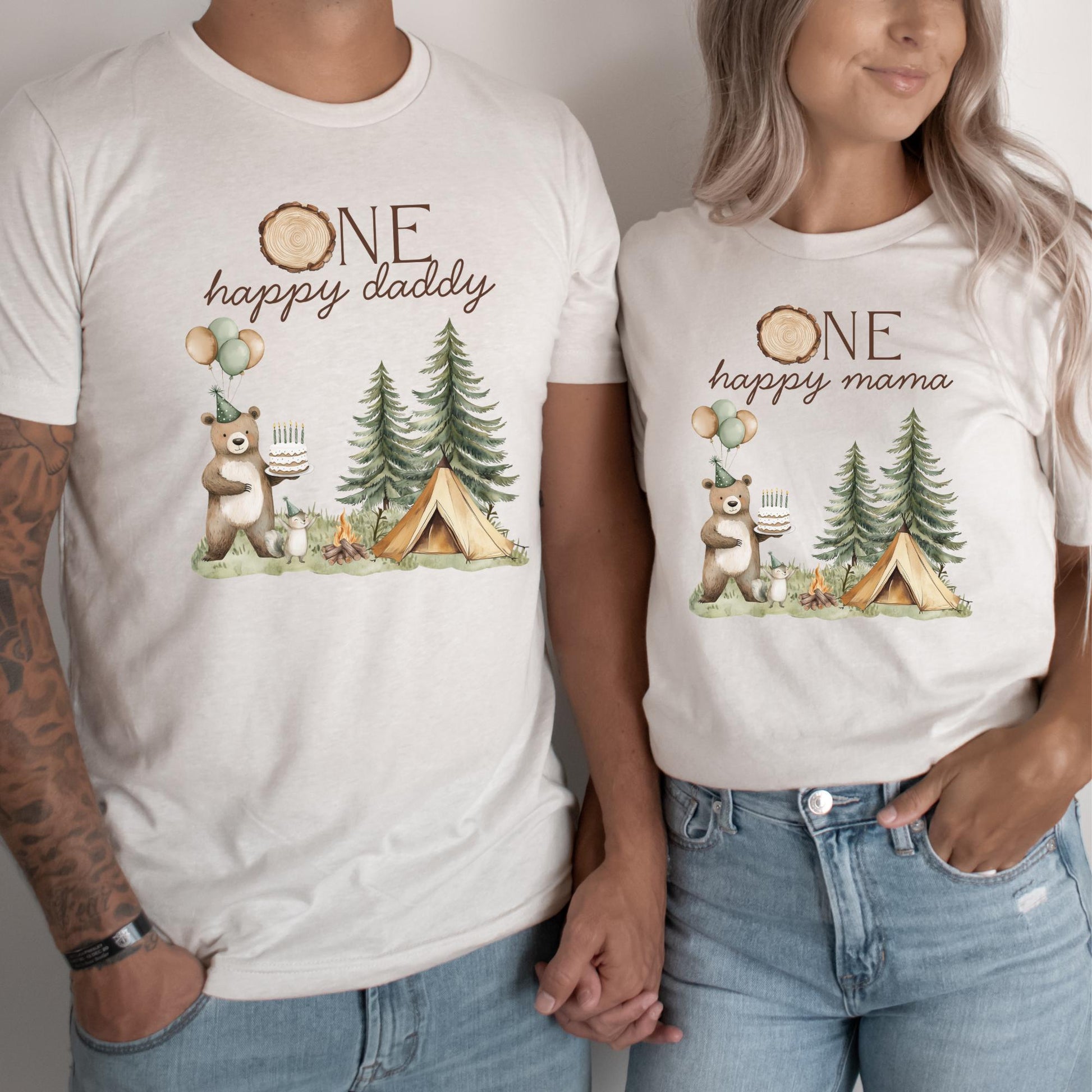 One Happy Camper Birthday Shirt Camping 1st Birthday Outfit for birthday photos Happy Camper 1st Birthday Match Family Shirt