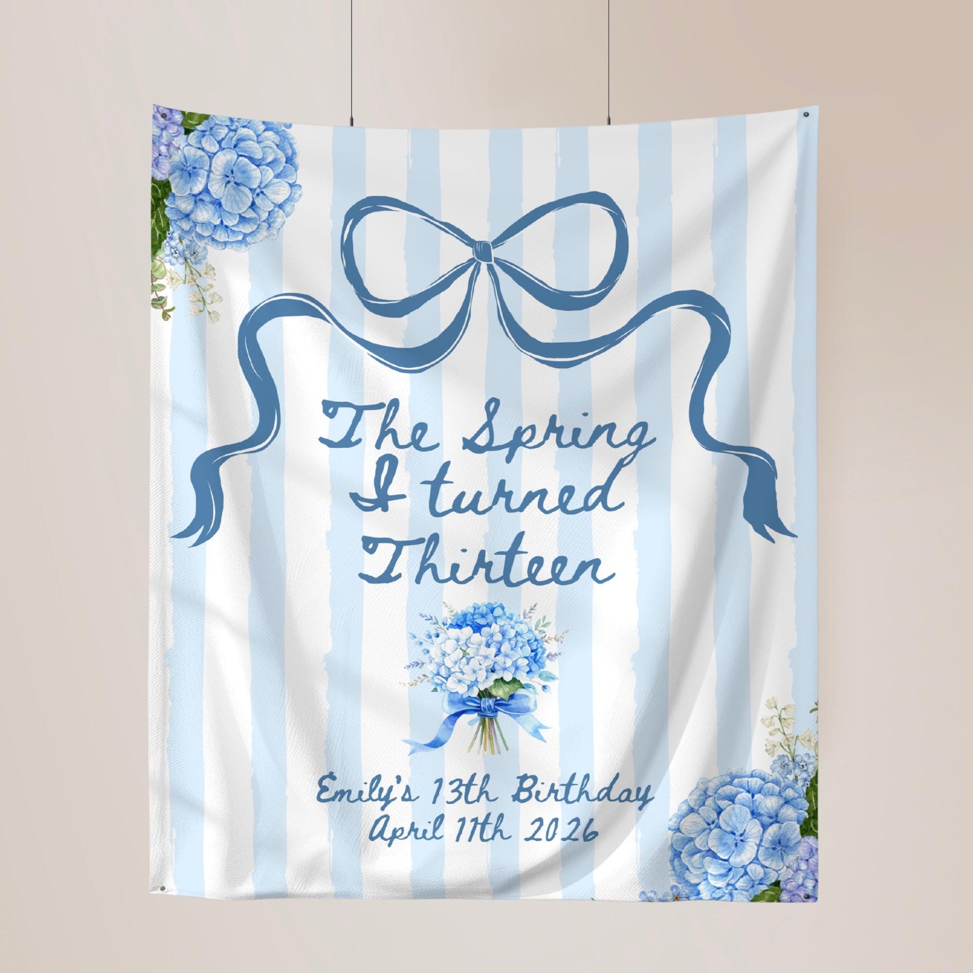 The Spring I turned Birthday Banner Any Age Custom Party Sign Spring Birthday Decor Photo Backdrop Teen Girl Party Supplies Welcome Sign