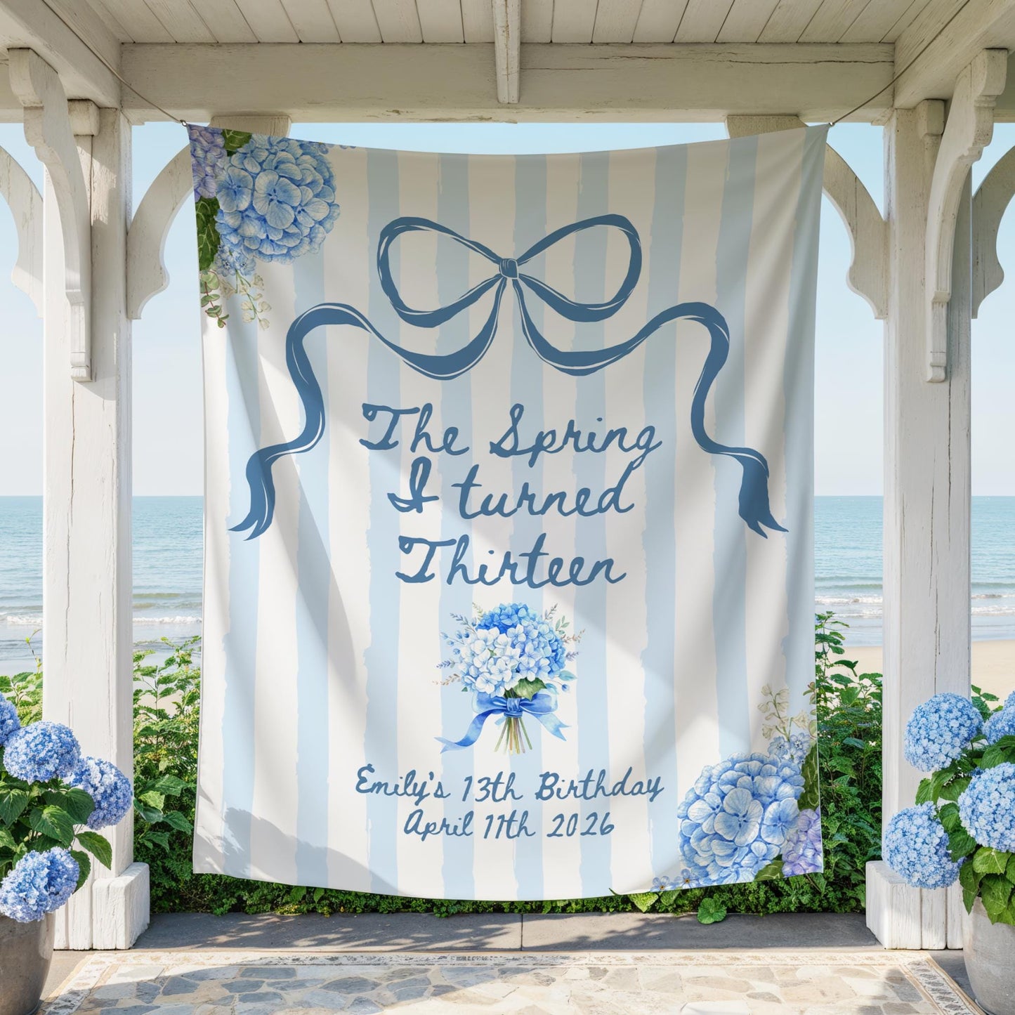 The Spring I turned Birthday Banner Any Age Custom Party Sign Spring Birthday Decor Photo Backdrop Teen Girl Party Supplies Welcome Sign