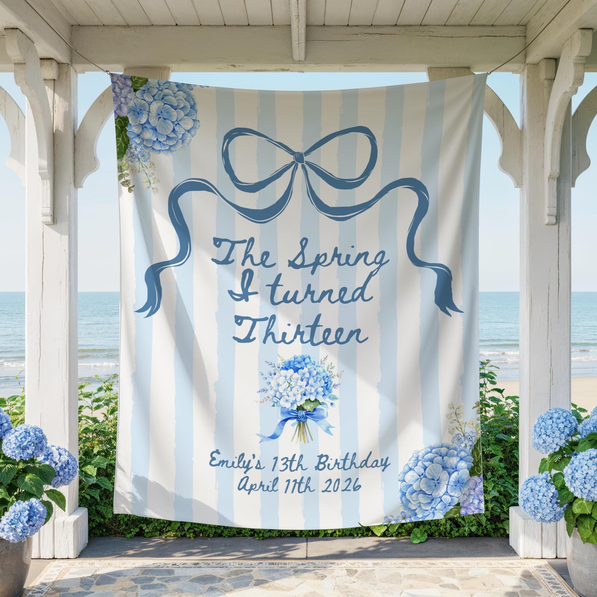 The Spring I turned Birthday Banner Any Age Custom Party Sign Spring Birthday Decor Photo Backdrop Teen Girl Party Supplies Welcome Sign