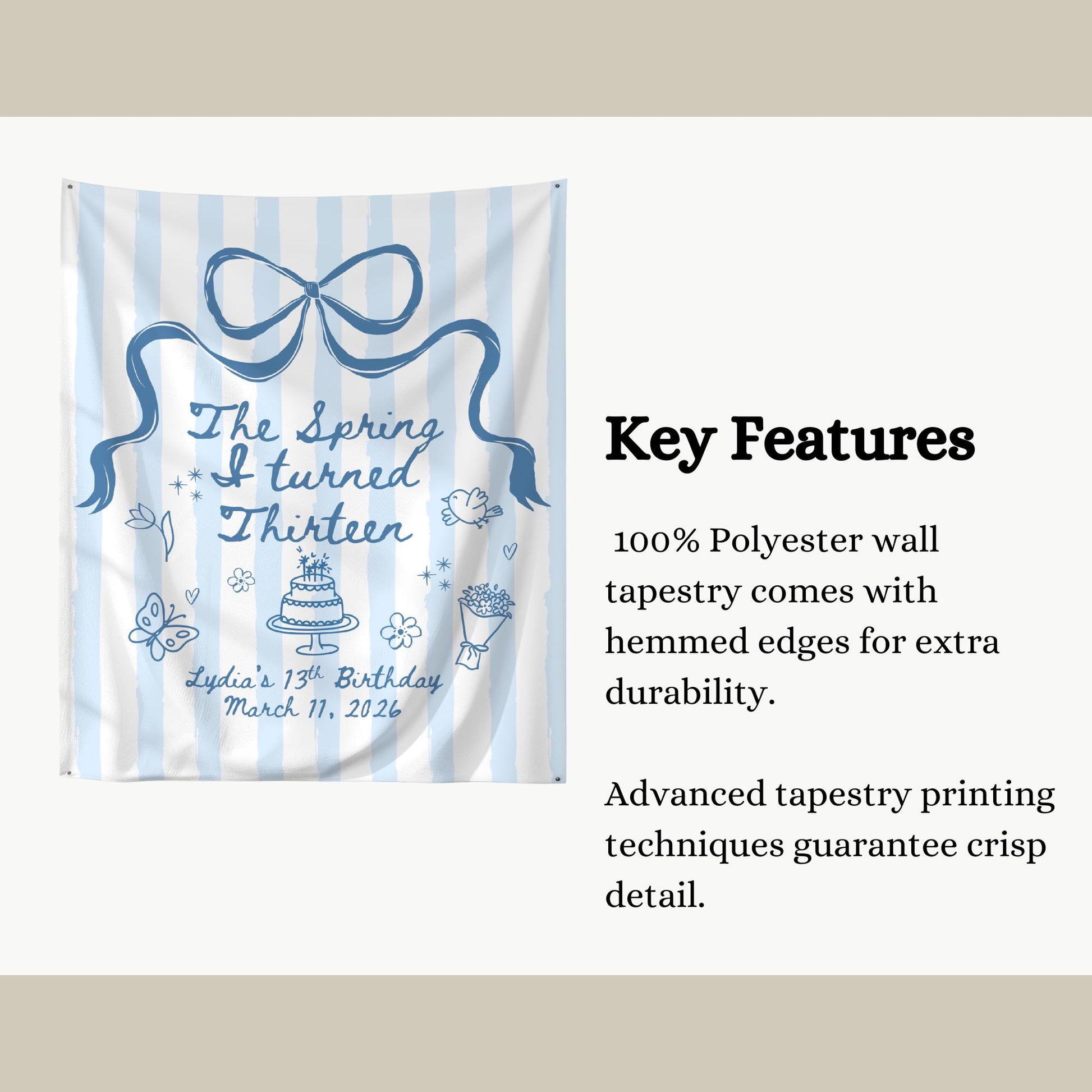 The Spring I turned Birthday Banner Any Age Custom Party Sign Spring Birthday Decor Photo Backdrop Teen Girl Party Supplies Welcome Sign