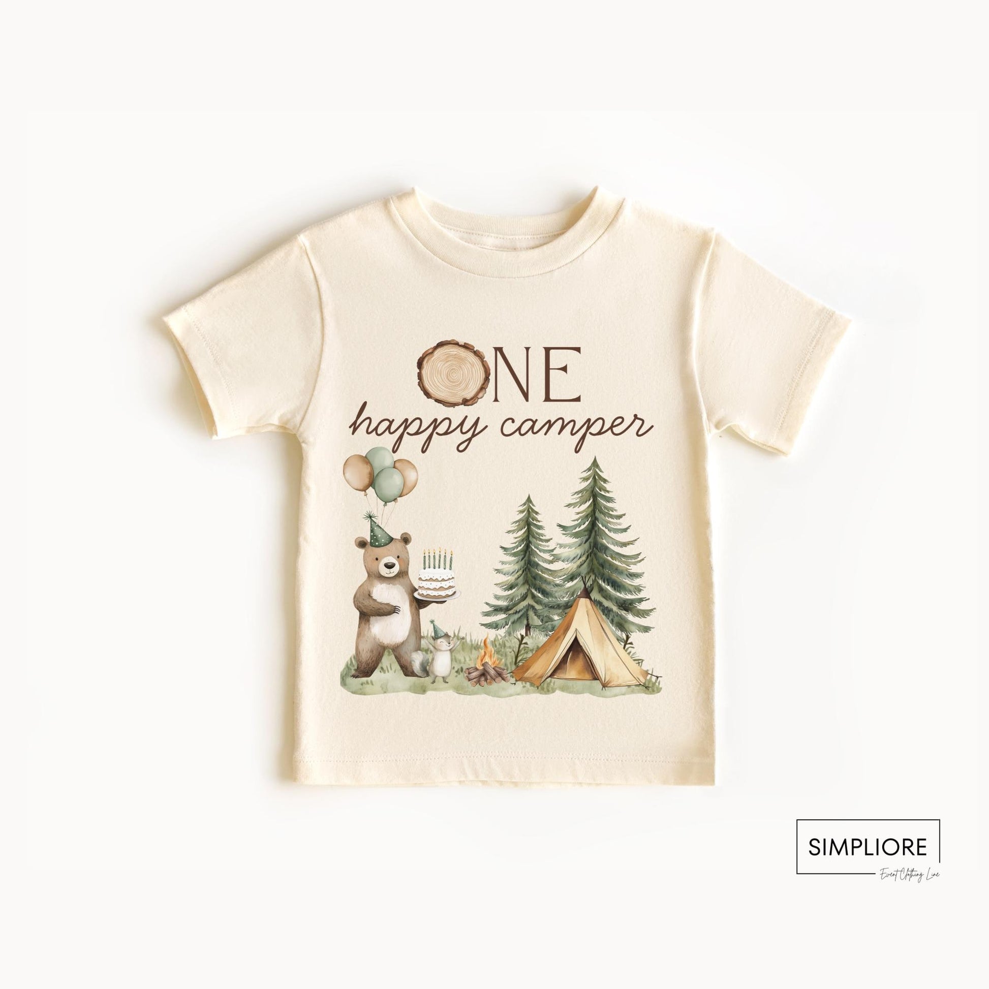 One Happy Camper Birthday Shirt Camping 1st Birthday Outfit for birthday photos Happy Camper 1st Birthday Match Family Shirt