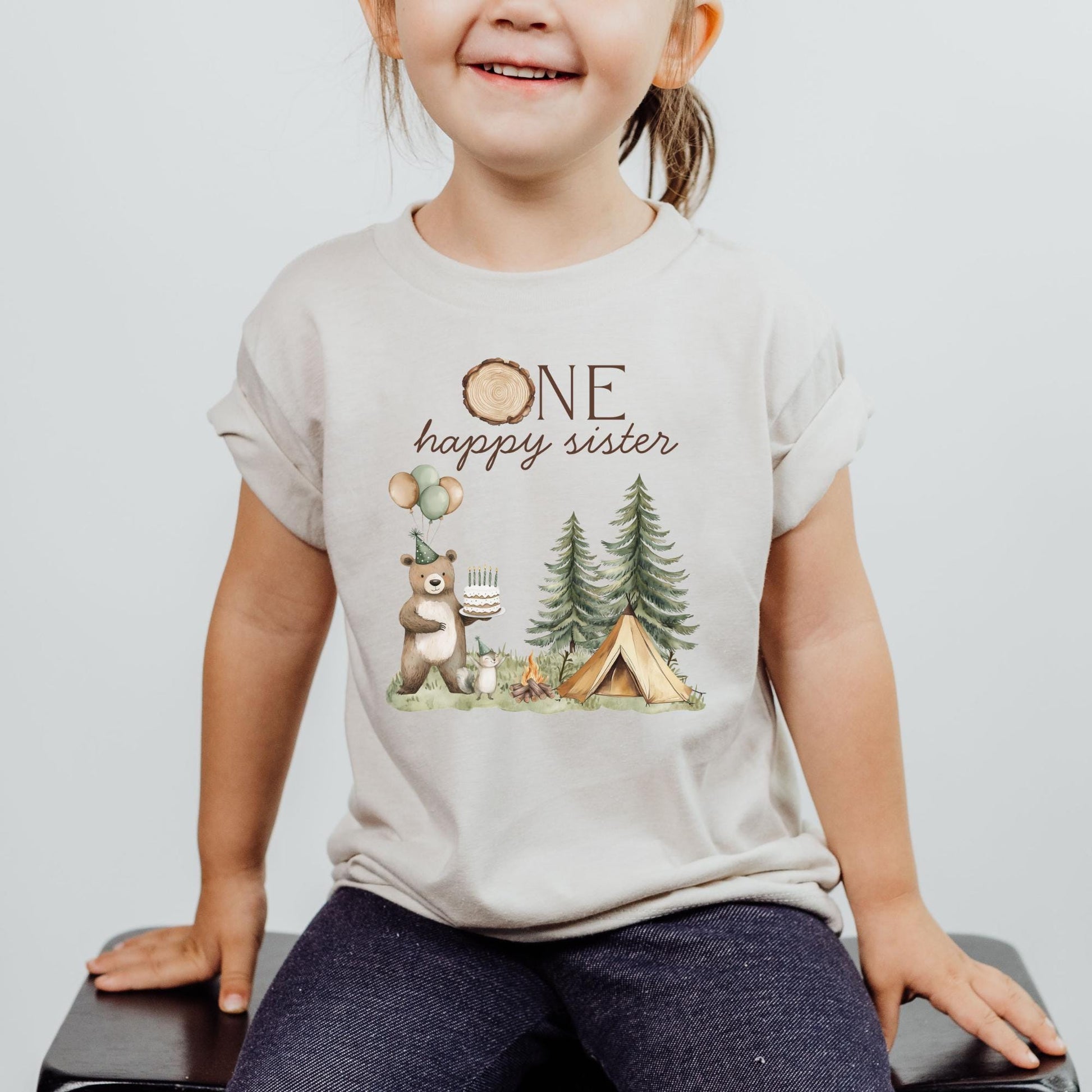 One Happy Camper Birthday Shirt Camping 1st Birthday Outfit for birthday photos Happy Camper 1st Birthday Match Family Shirt