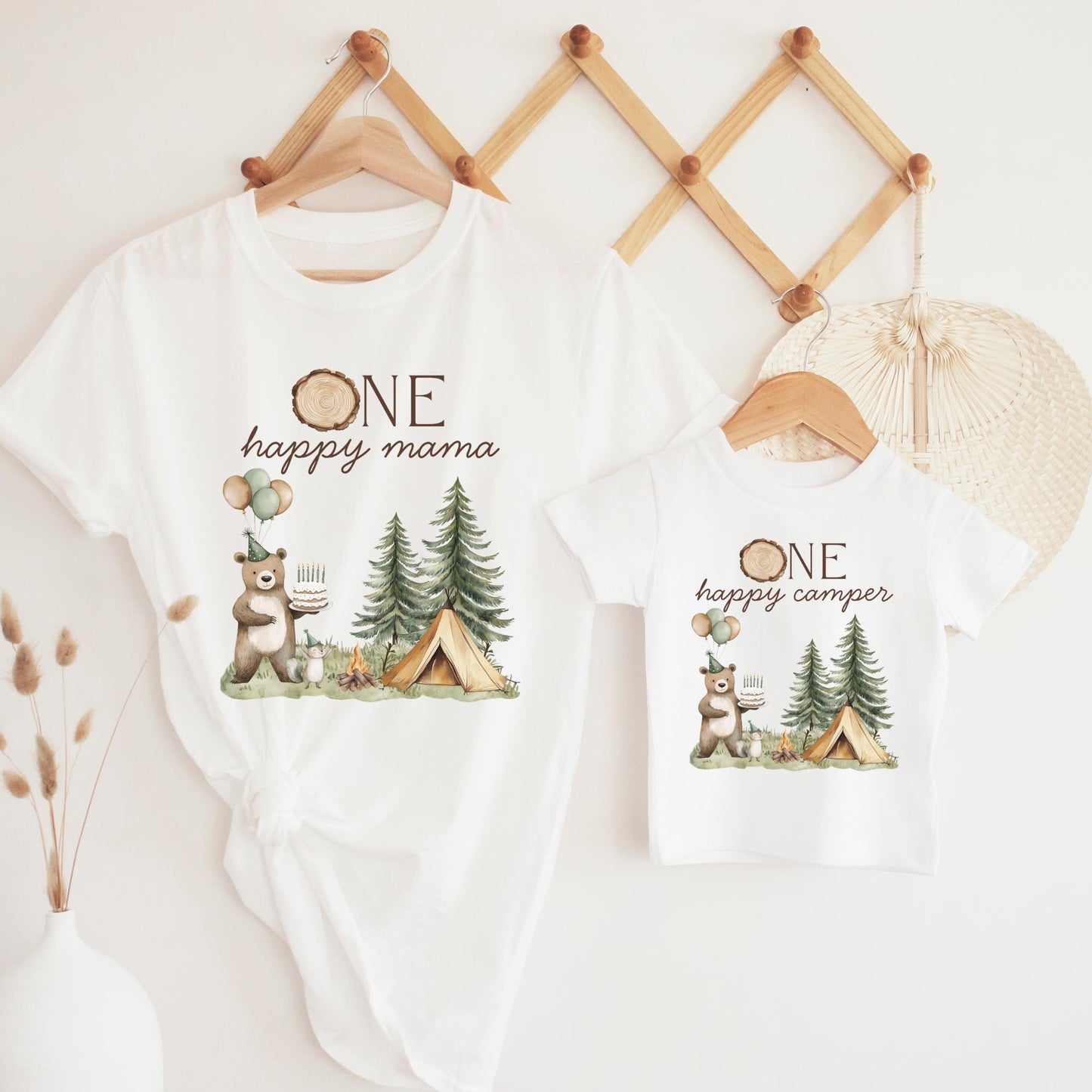 One Happy Camper Birthday Shirt Camping 1st Birthday Outfit for birthday photos Happy Camper 1st Birthday Match Family Shirt