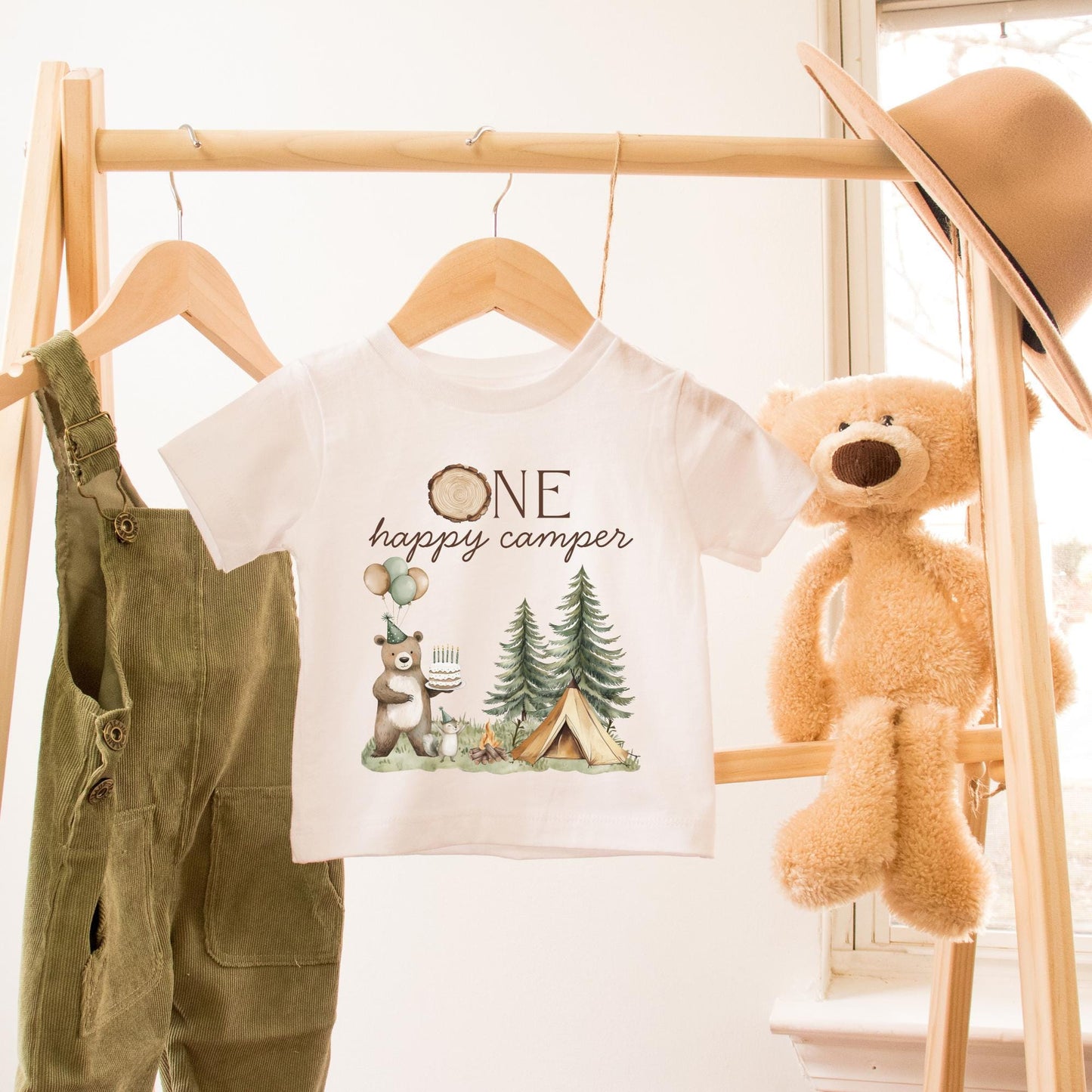 One Happy Camper Birthday Shirt Camping 1st Birthday Outfit for birthday photos Happy Camper 1st Birthday Match Family Shirt