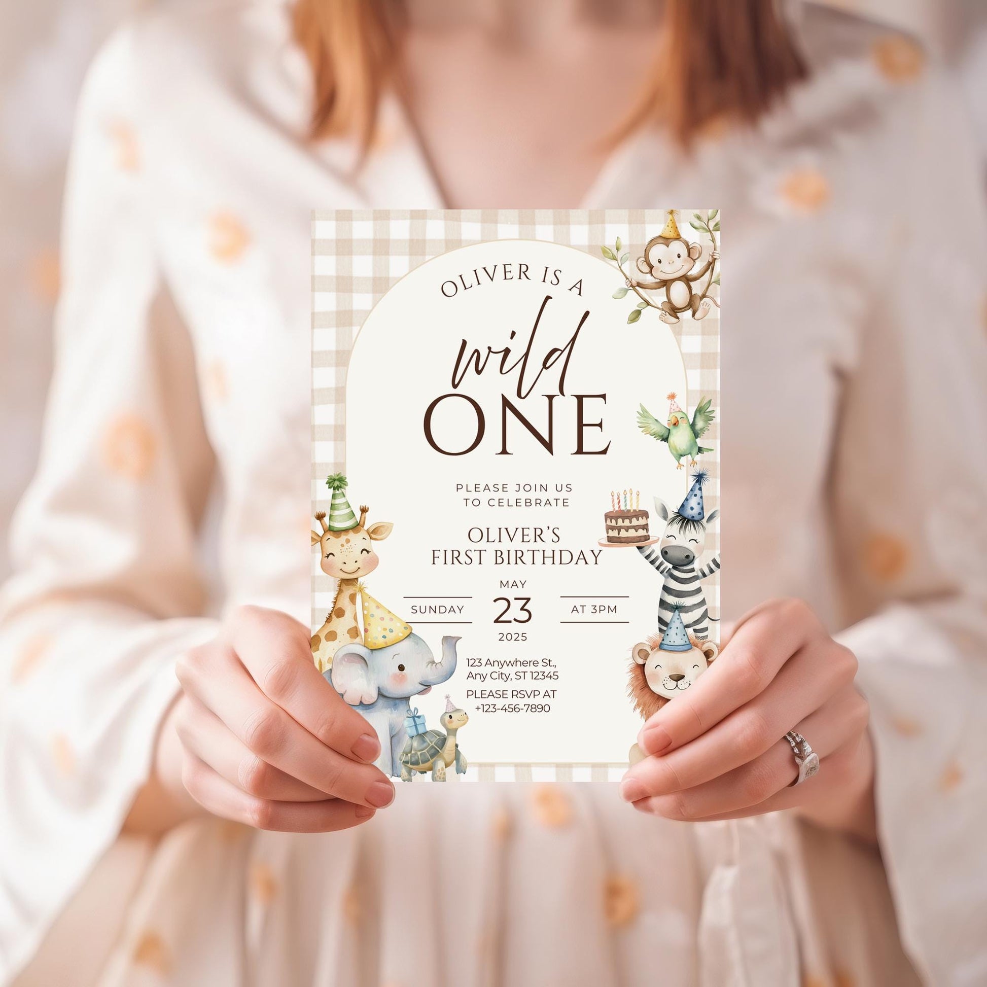 Wild One Birthday Invitation Safari Animal Birthday Invitation 1st Birthday Invite Zoo First Birthday Jungle Party Calling all party animals