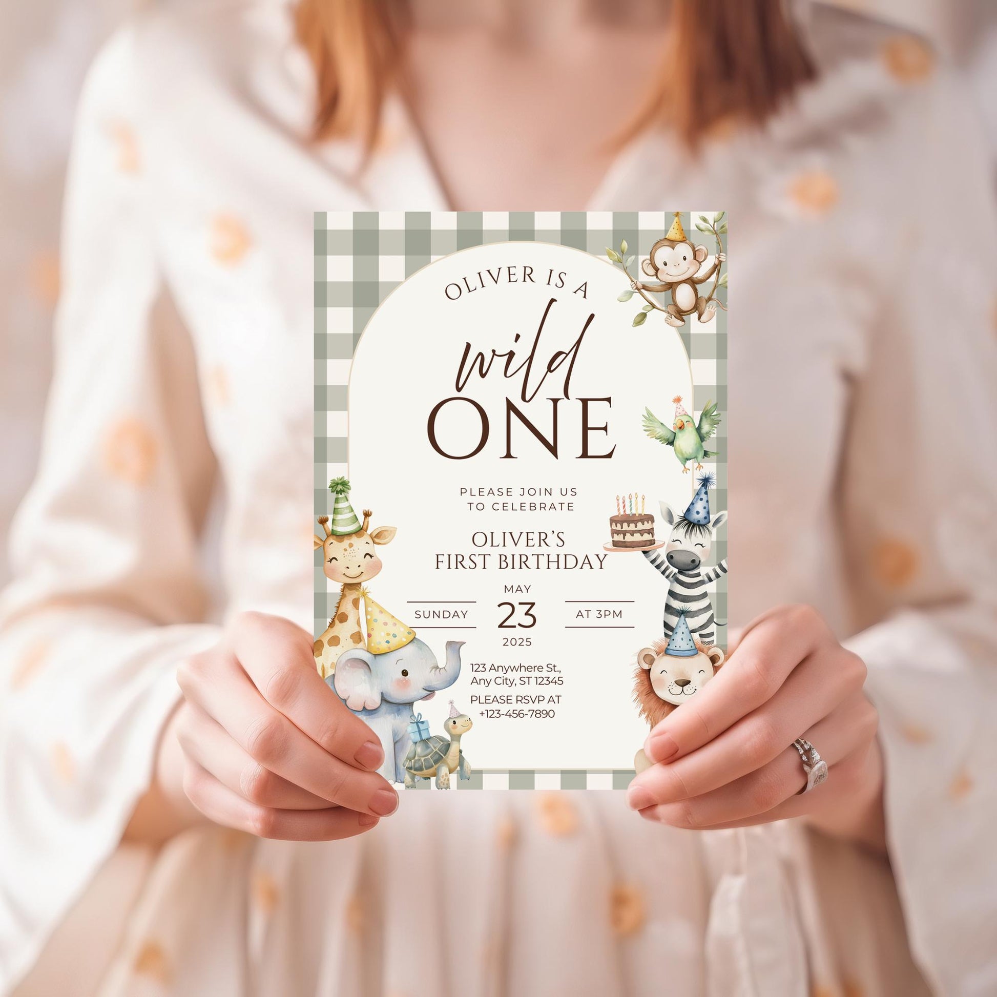 Wild One Birthday Invitation Safari Animal Birthday Invitation 1st Birthday Invite Zoo First Birthday Jungle Party Calling all party animals