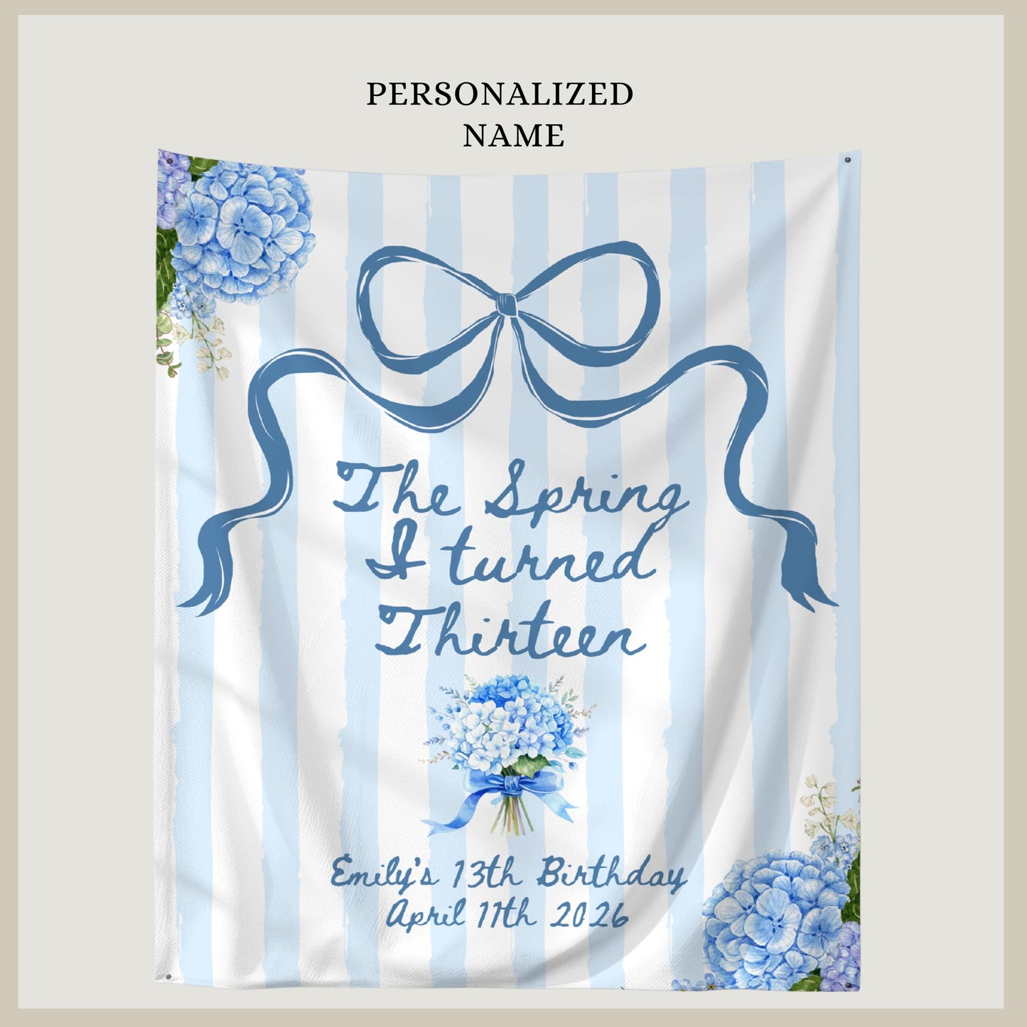 The Spring I turned Birthday Banner Any Age Custom Party Sign Spring Birthday Decor Photo Backdrop Teen Girl Party Supplies Welcome Sign