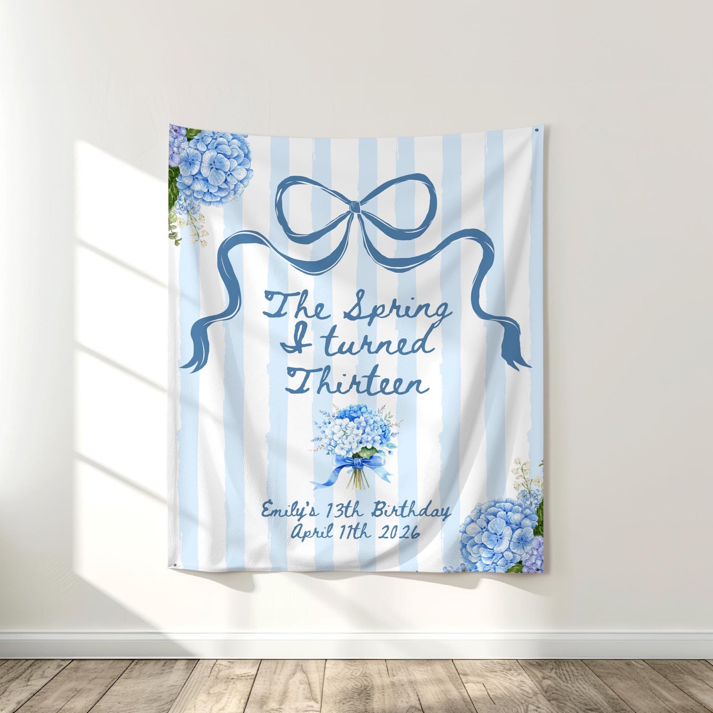 The Spring I turned Birthday Banner Any Age Custom Party Sign Spring Birthday Decor Photo Backdrop Teen Girl Party Supplies Welcome Sign