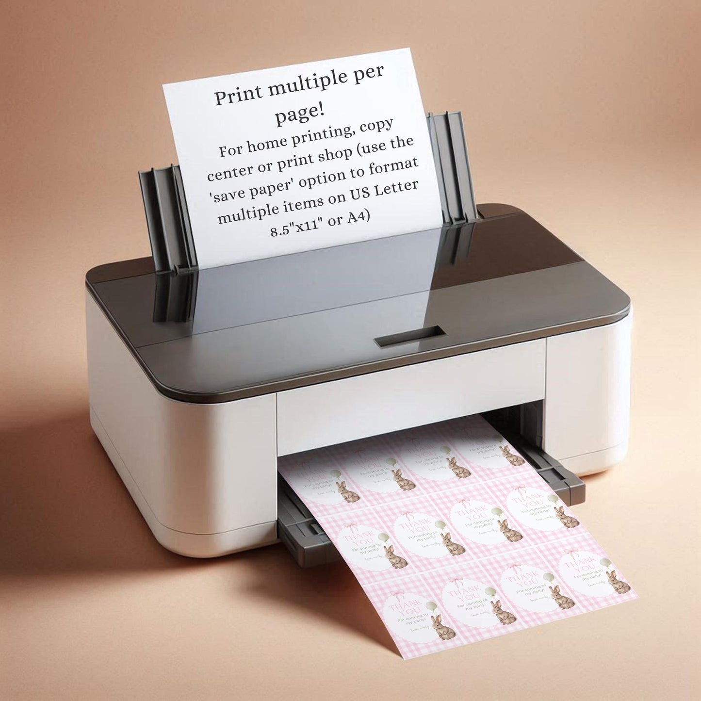 Bunny Birthday Favor Thank You Tag Template Download Some Bunny is One Theme First Birthday Party Printable Favor Gift Tag 1st Birthday