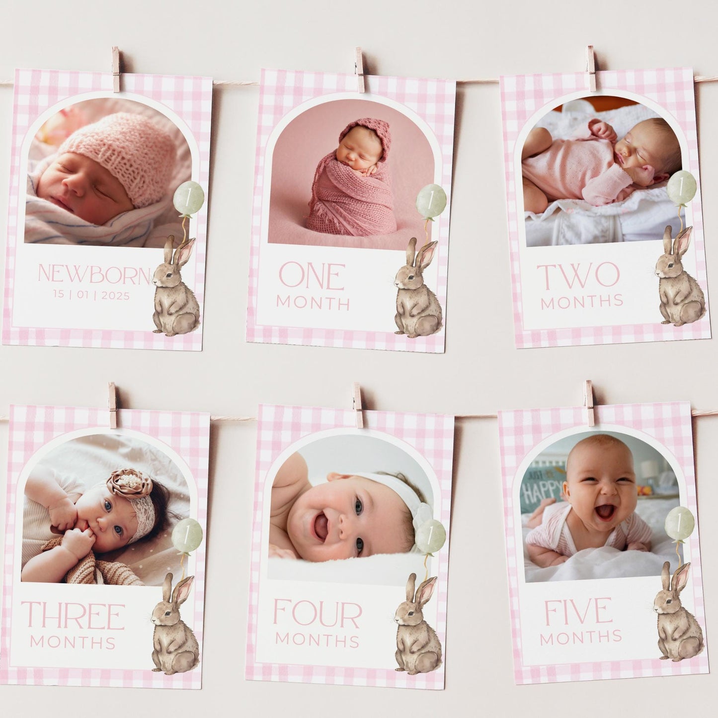 Some Bunny Is One Birthday Photo Milestone Banner Easter Rabbit 1st Birthday Bunting Banner Template Monthly Milestone Cards First Birthday