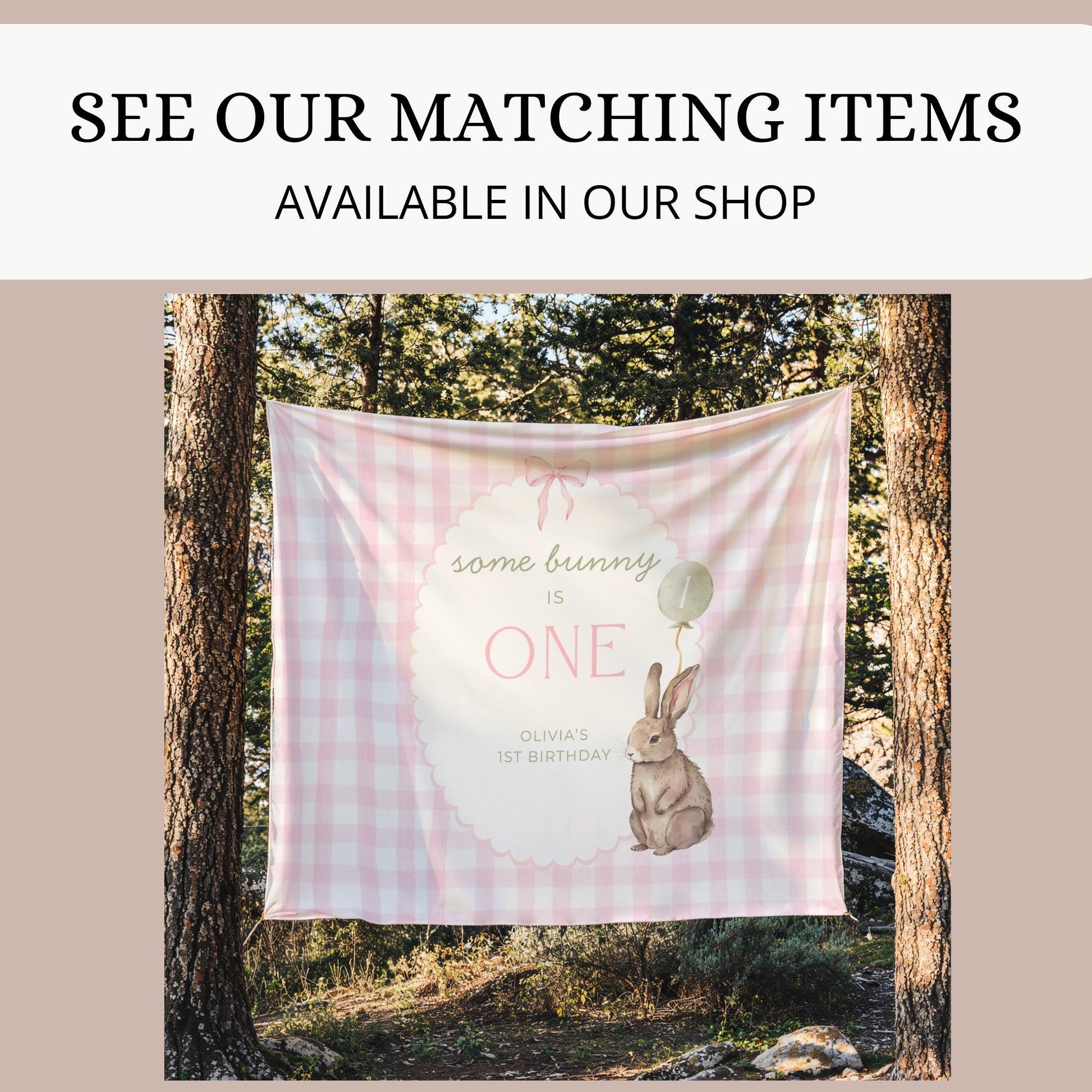 Some Bunny Is One Birthday Photo Milestone Banner Easter Rabbit 1st Birthday Bunting Banner Template Monthly Milestone Cards First Birthday