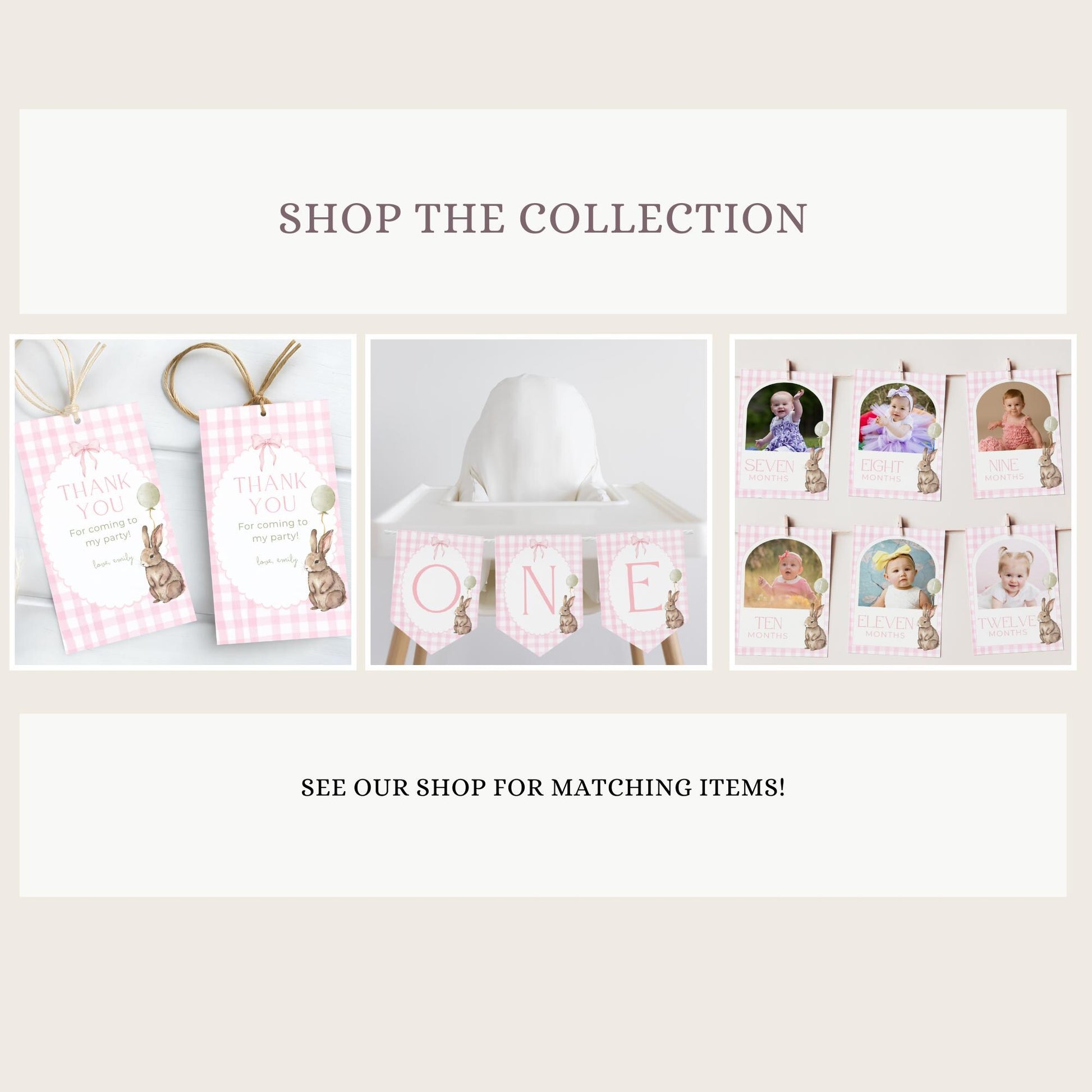 Some Bunny is One Birthday Party Cupcake Toppers Editable Cake topper Easter themed Party Bunny First 1st Birthday Party Pink Bow