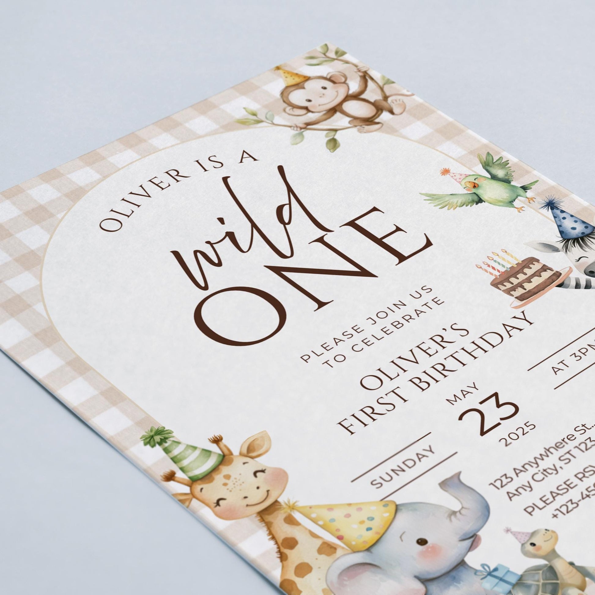 Wild One Birthday Invitation Safari Animal Birthday Invitation 1st Birthday Invite Zoo First Birthday Jungle Party Calling all party animals