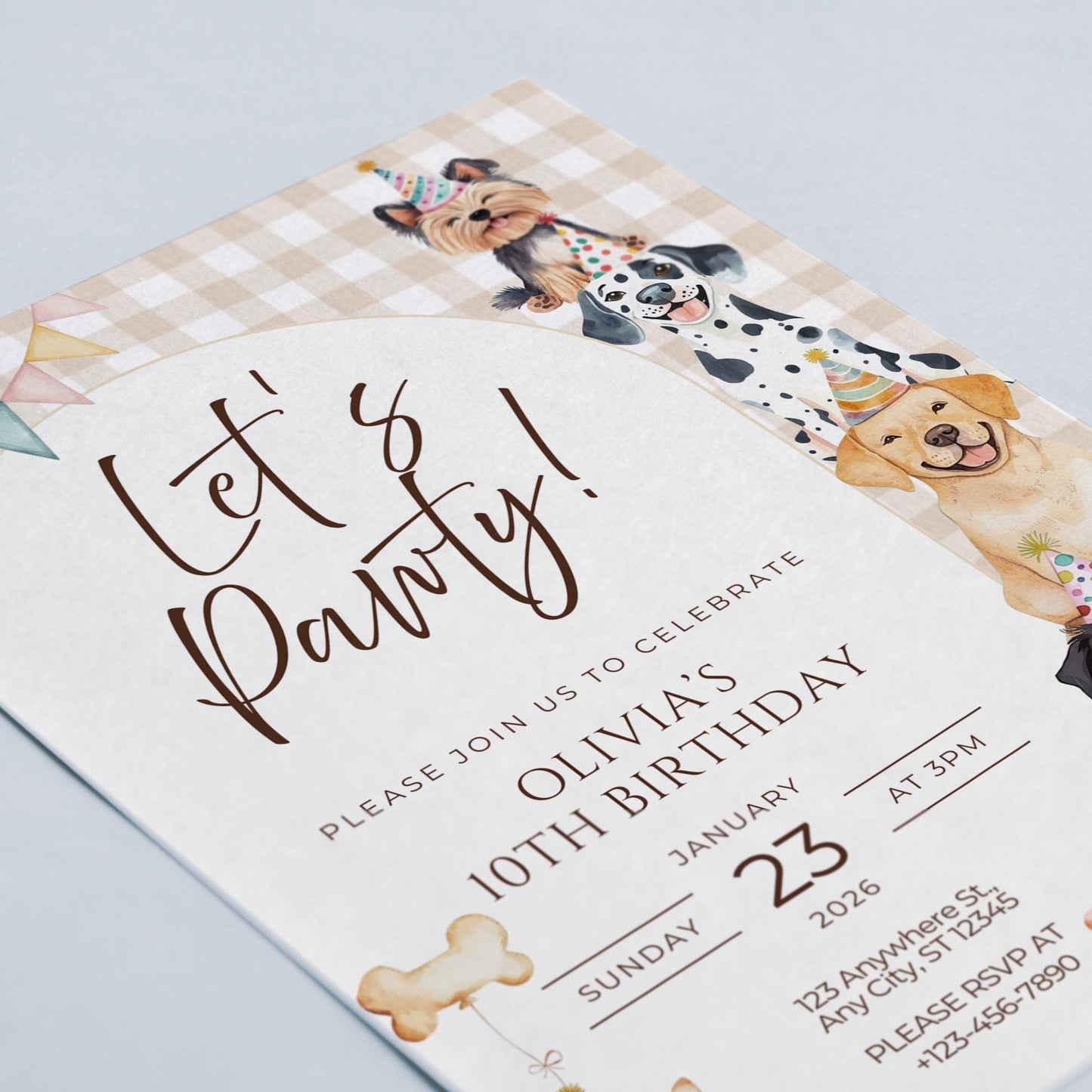 Let's Pawty Birthday Invitation Puppy Dog Birthday Invitation Dog Theme Editable Invitation Puppy Party Evite Bundle