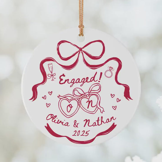 Engaged Ornament Engagement Gift Engagement Ornament Couples Ornament Engagement Announcement Wedding Gift Christmas Engagement Baubles