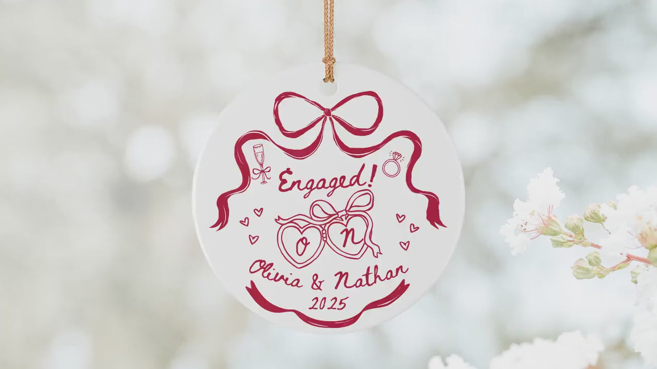 Engaged Ornament Engagement Gift Engagement Ornament Couples Ornament Engagement Announcement Wedding Gift Christmas Engagement Baubles