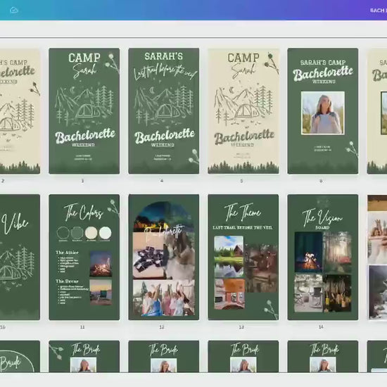 Camp Bachelorette Itinerary Invitation Bachelorette mobile digital planner planner Last Veil Before the Trail Itinerary Template Cabin Bach