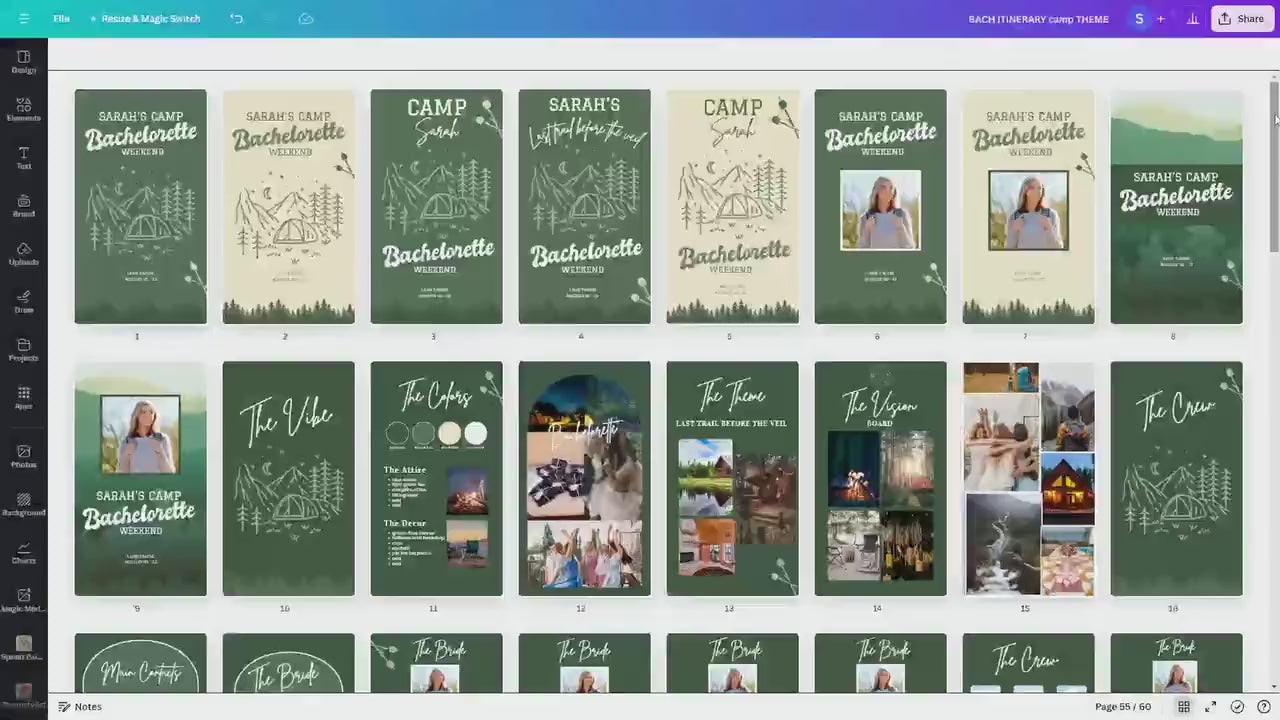 Camp Bachelorette Itinerary Invitation Bachelorette mobile digital planner planner Last Veil Before the Trail Itinerary Template Cabin Bach