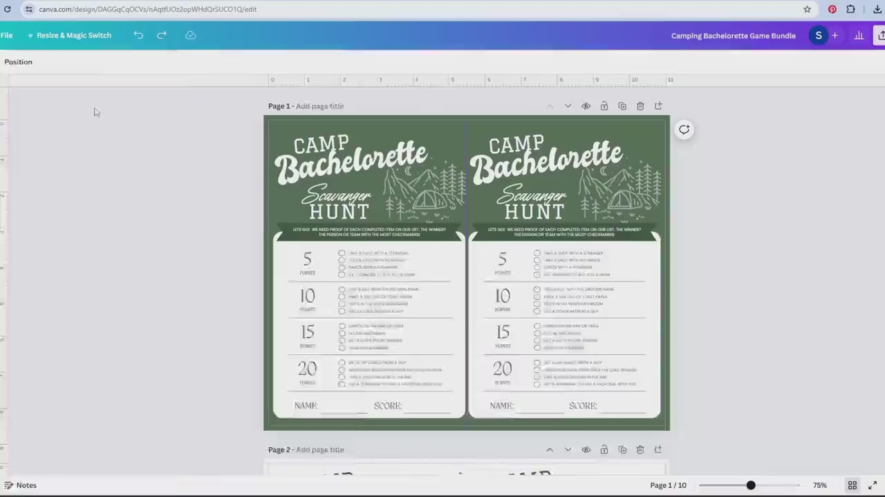 Camp Bachelorette Party Games Bundle Bachelorette Games Package Editable Printable Games Bachelorette Drinking Games Cabin Bachelorette